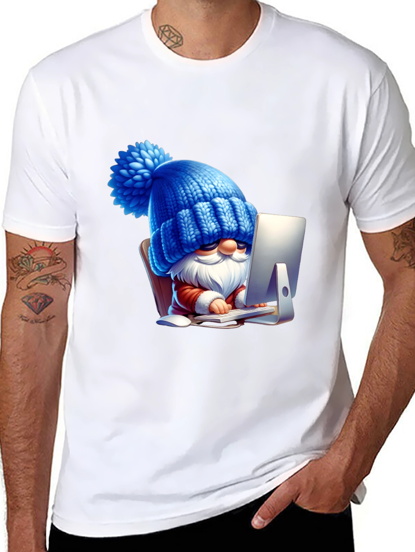 Funny Gnome Black T-Shirt