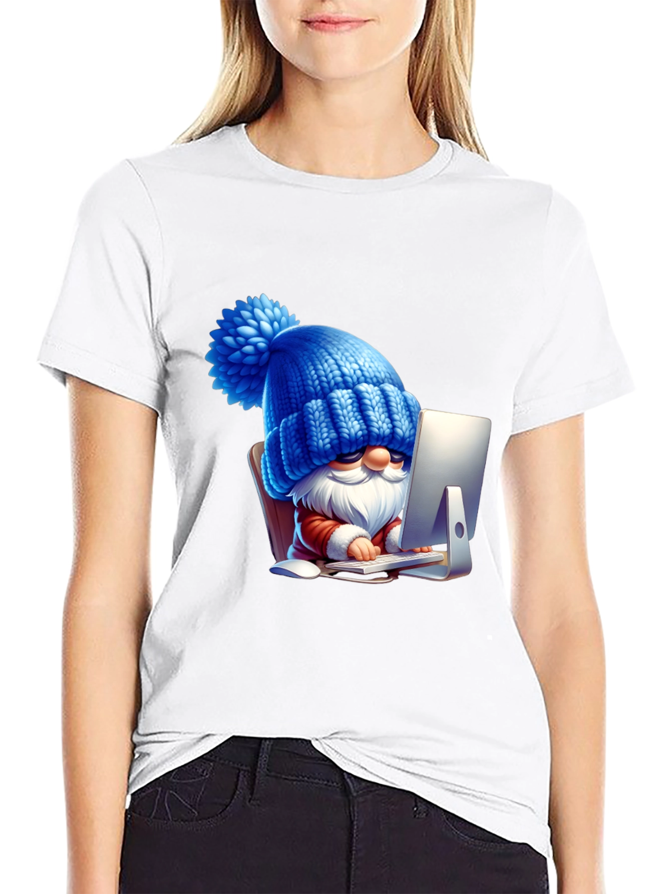Funny Gnome Black T-Shirt