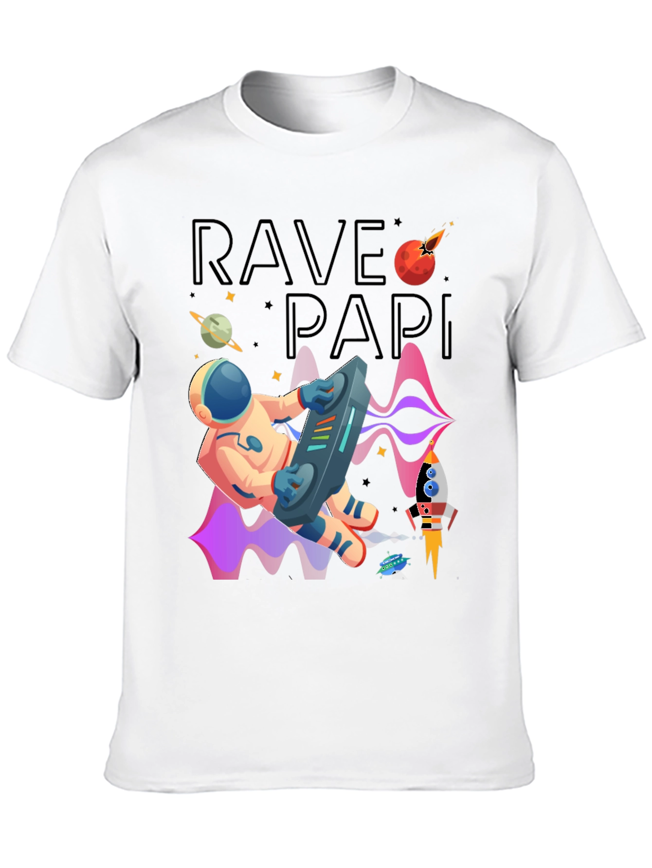 Rave Papi Astronaut Graphic Tee - Space DJ T-Shirt