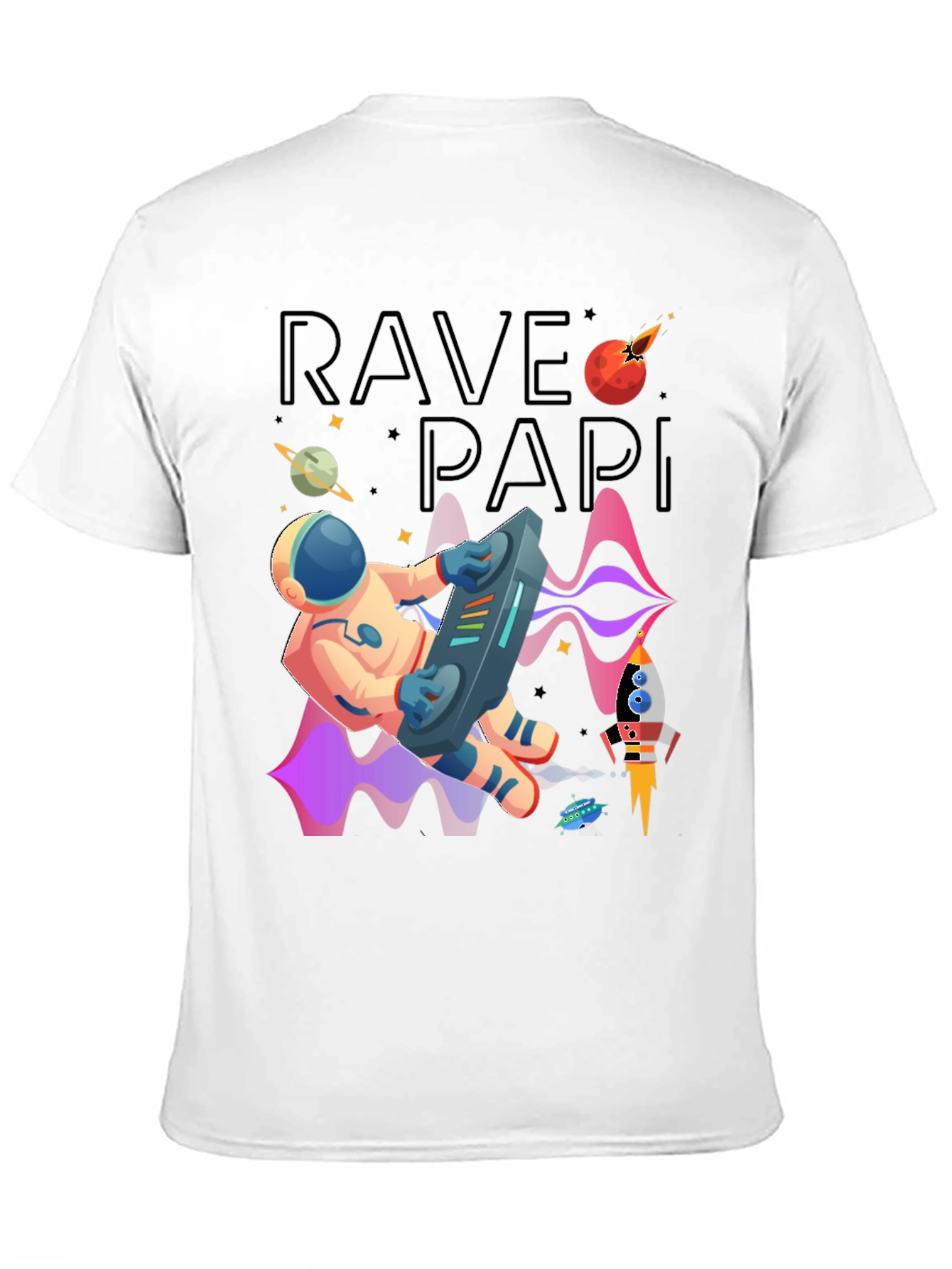 Rave Papi Astronaut Graphic Tee - Space DJ T-Shirt