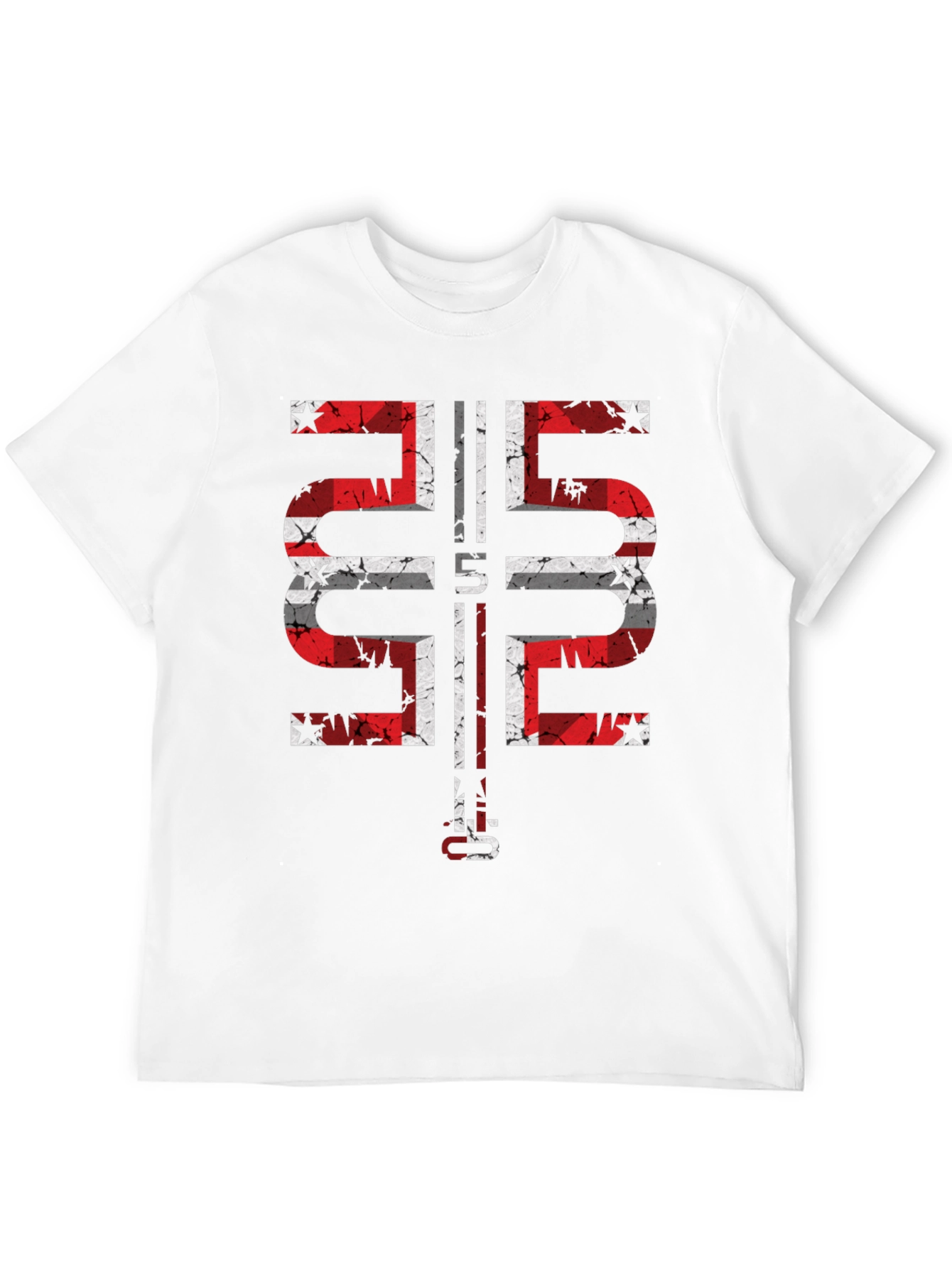 Distressed Flag Graphic Black T-Shirt
