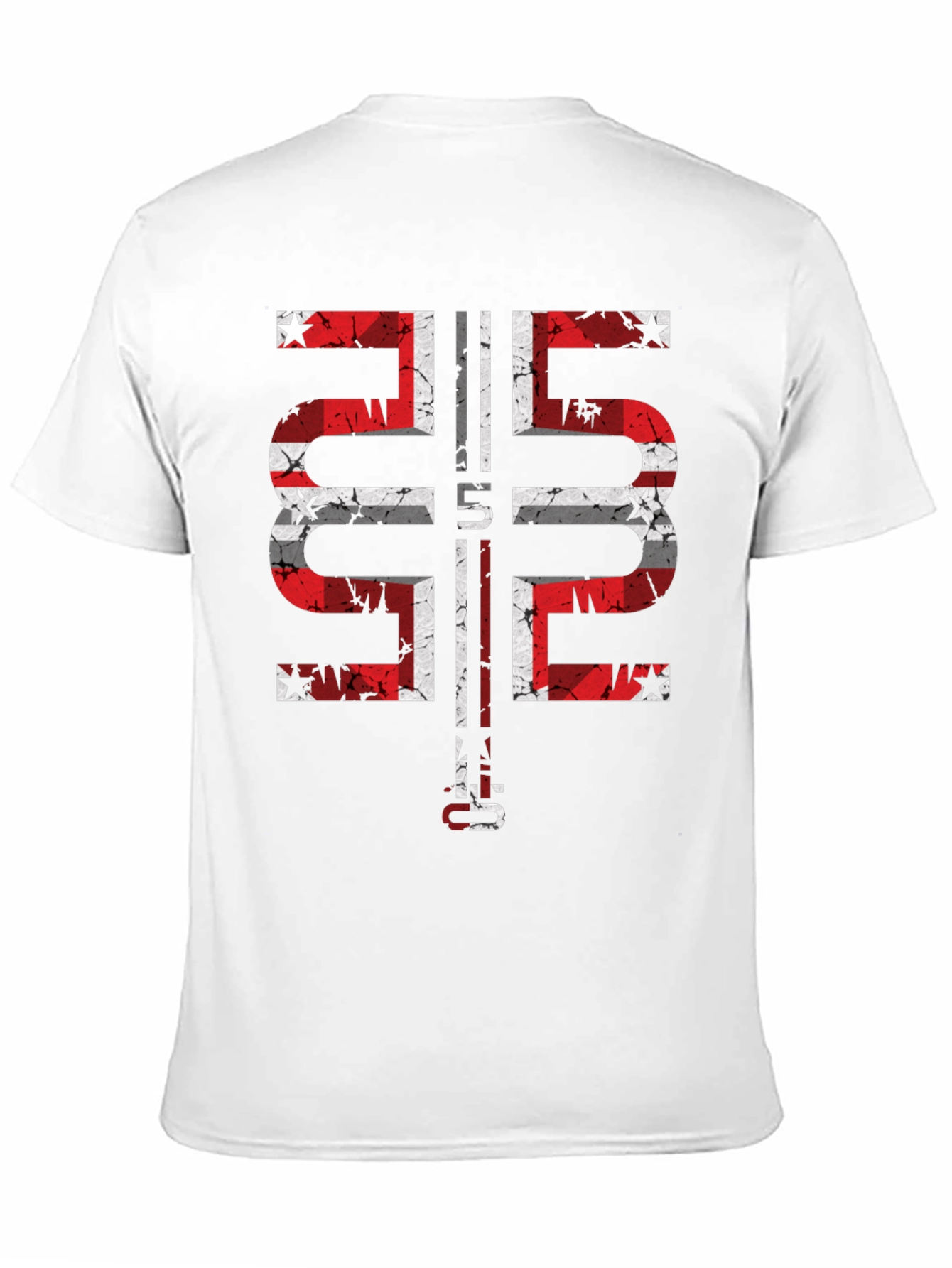 Distressed Flag Graphic Black T-Shirt