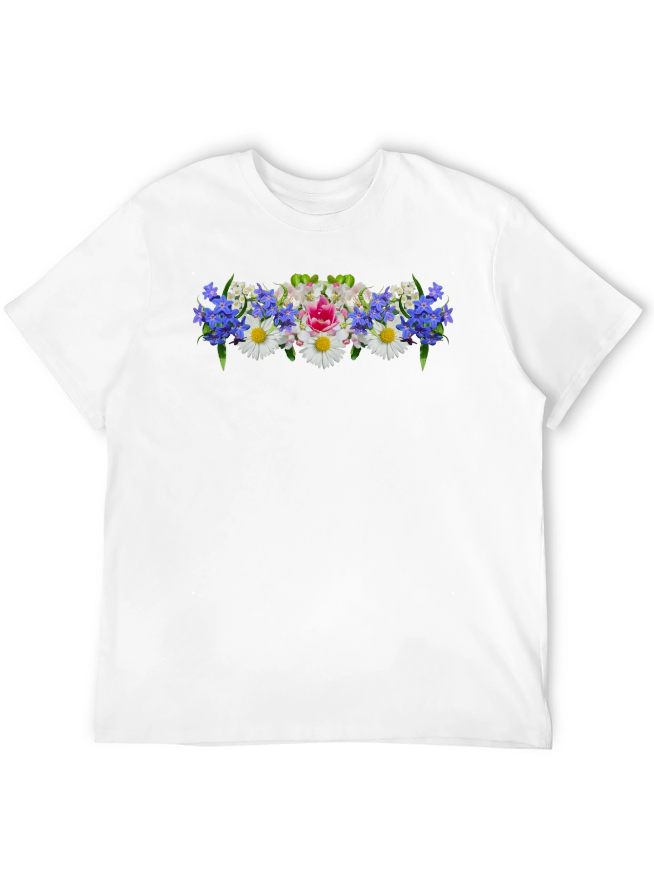 Floral T-Shirt - Black Crew Neck Tee