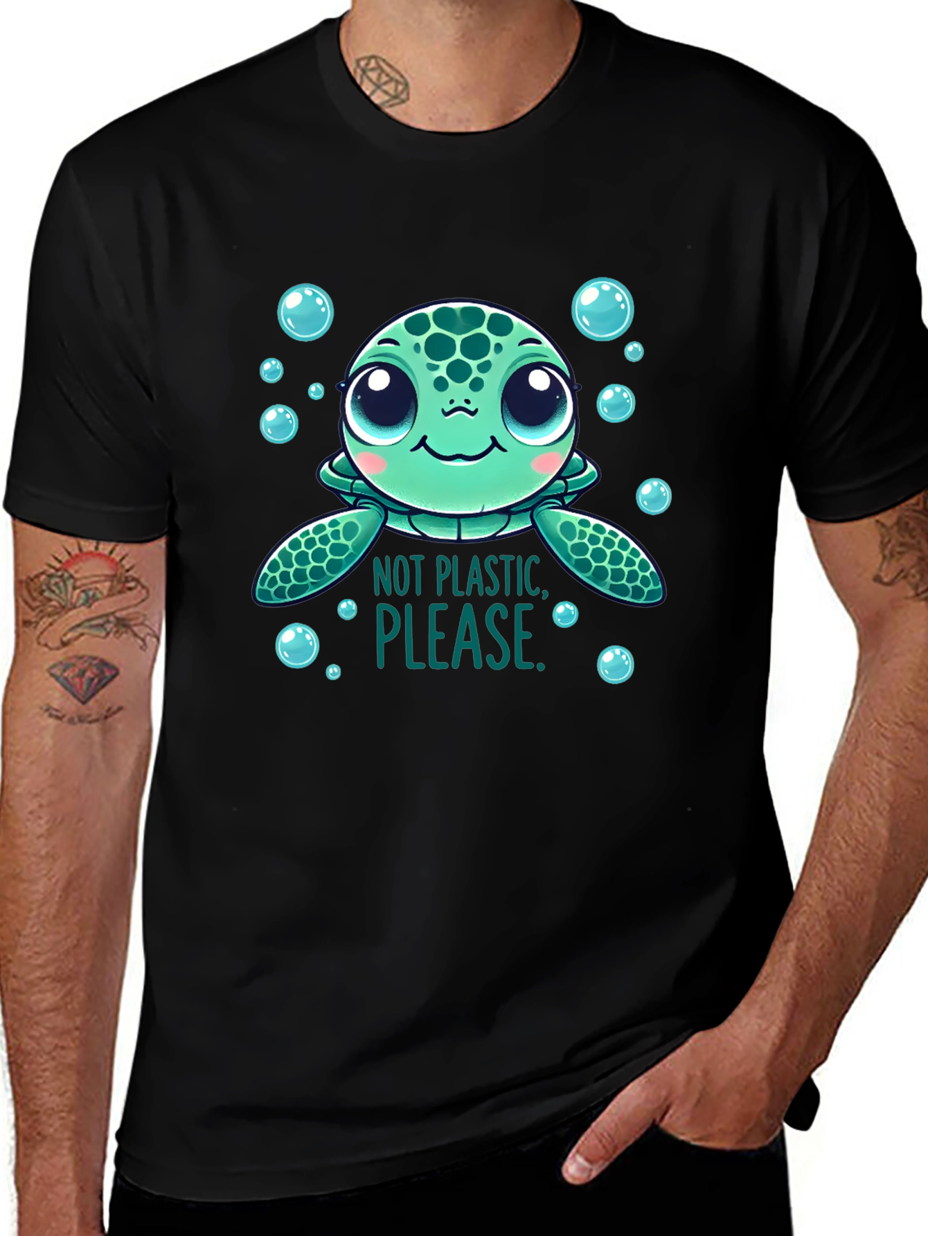 Not Plastic Please Turtle Graphic Tee