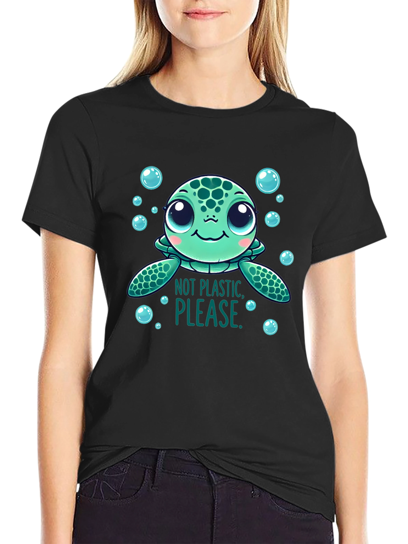 Not Plastic Please Turtle Graphic Tee
