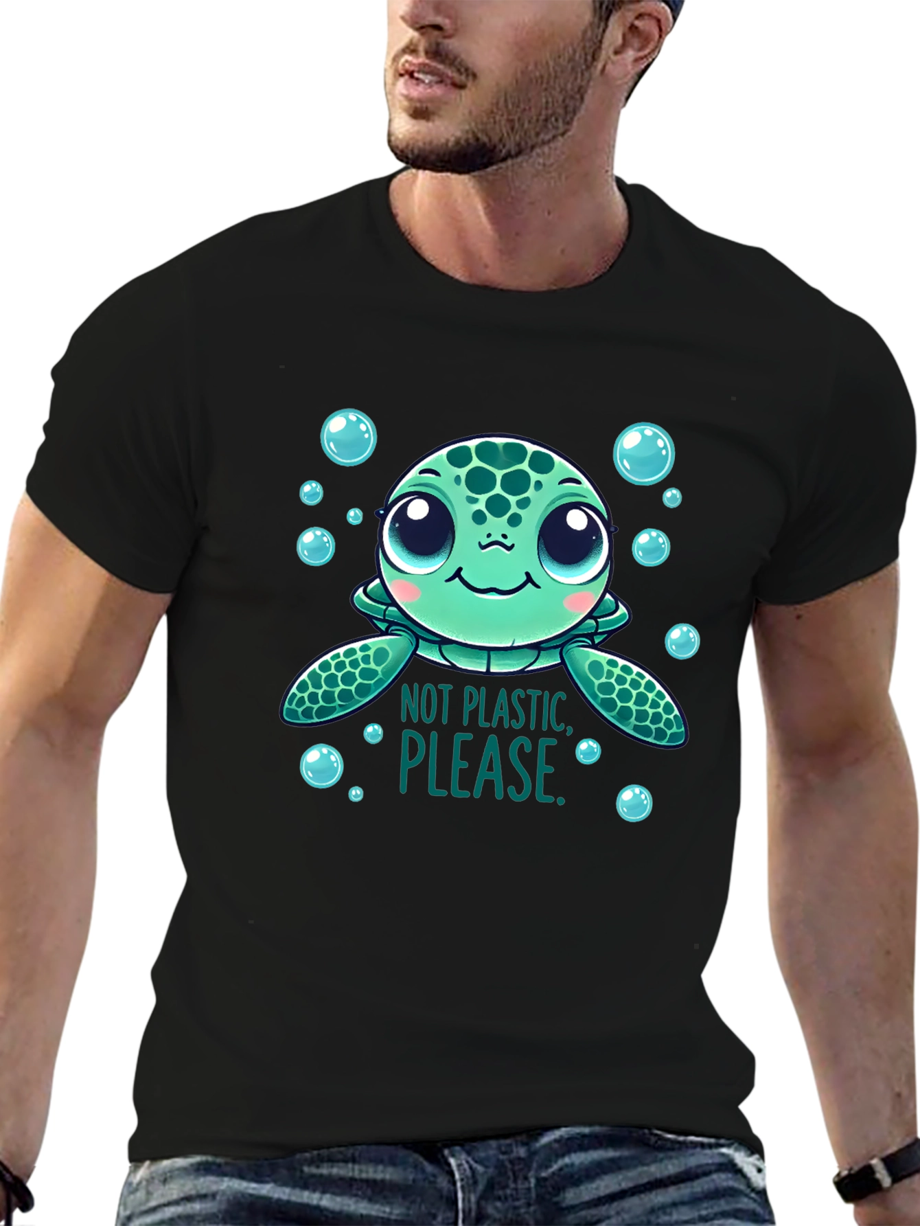 Not Plastic Please Turtle Graphic Tee