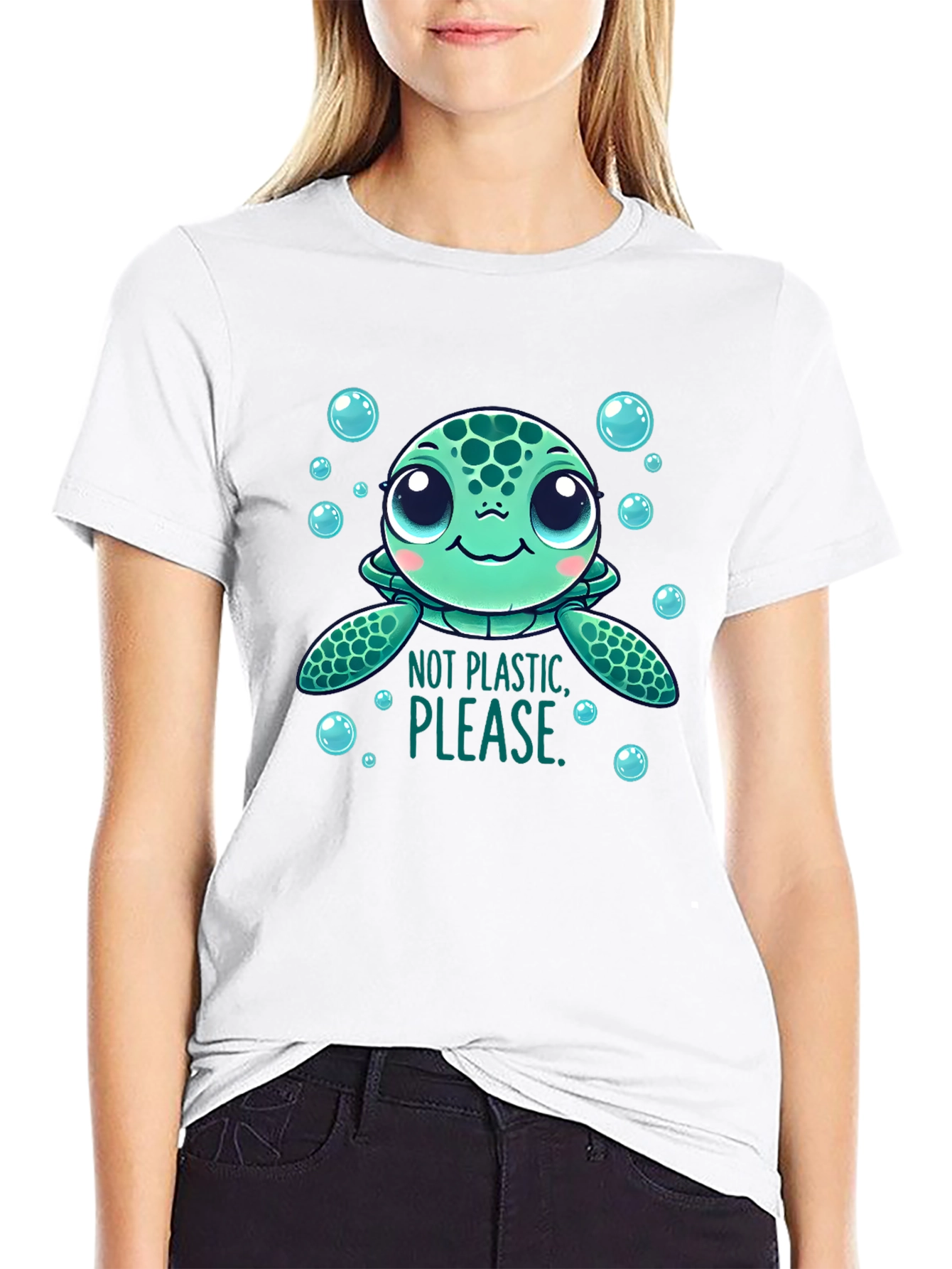 Not Plastic Please Turtle Graphic Tee