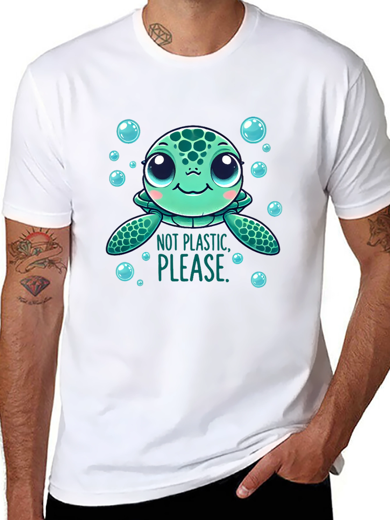 Not Plastic Please Turtle Graphic Tee