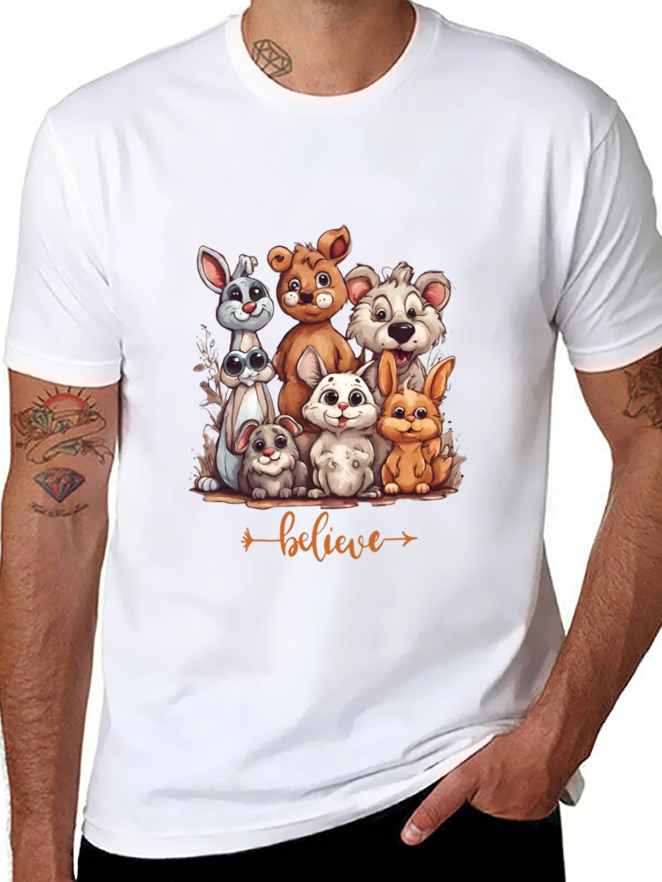 Believe Animal Friends Graphic T-Shirt