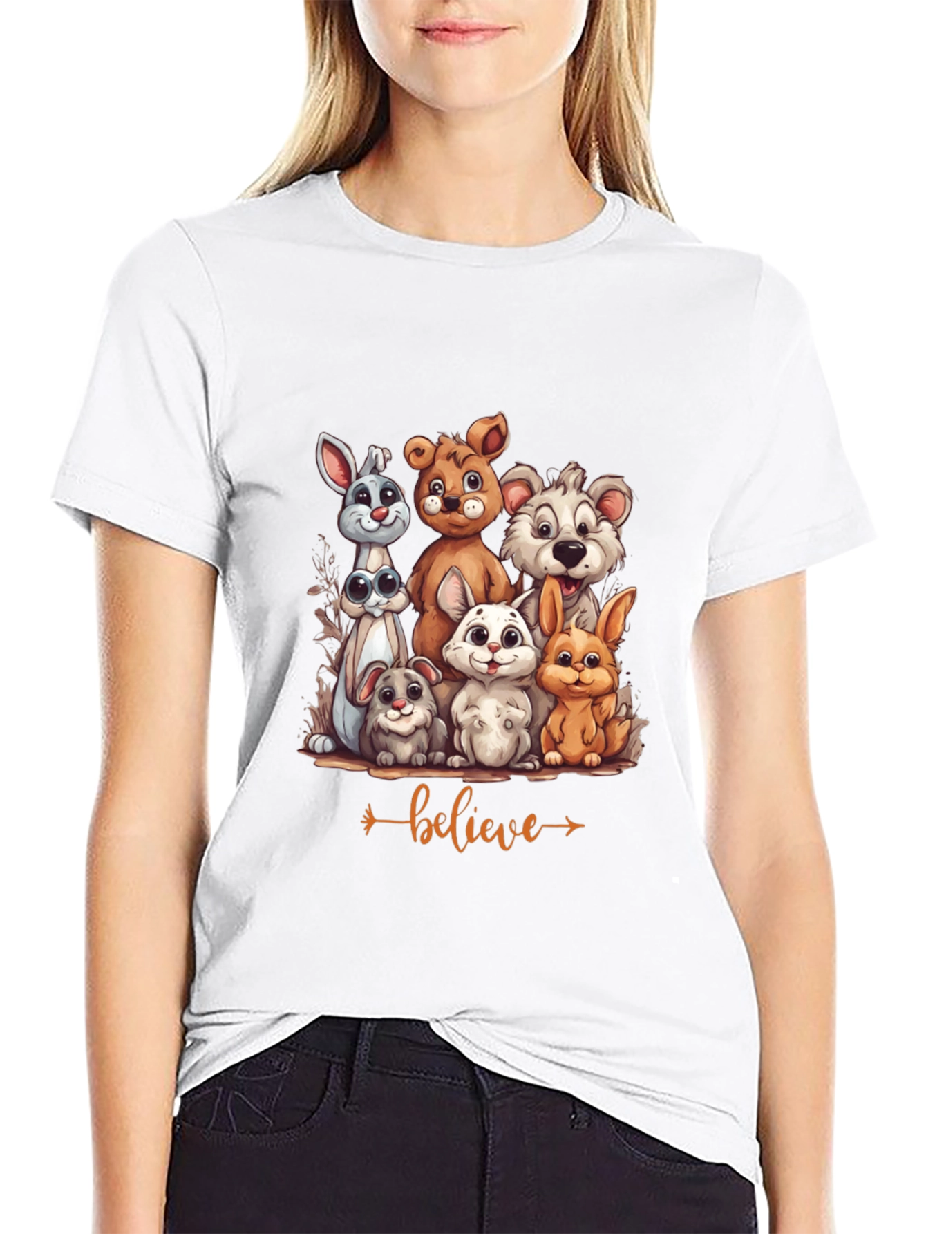 Believe Animal Friends Graphic T-Shirt