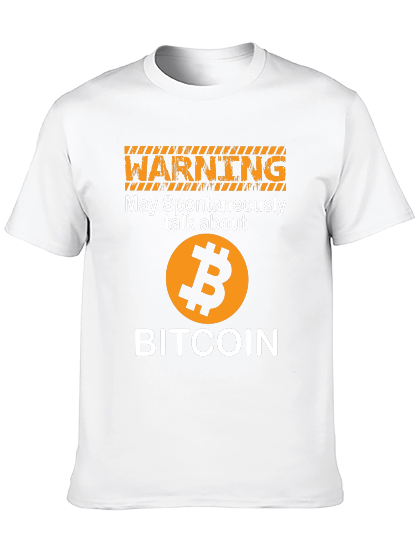 Bitcoin Warning Graphic T-Shirt Crypto Enthusiast Tee