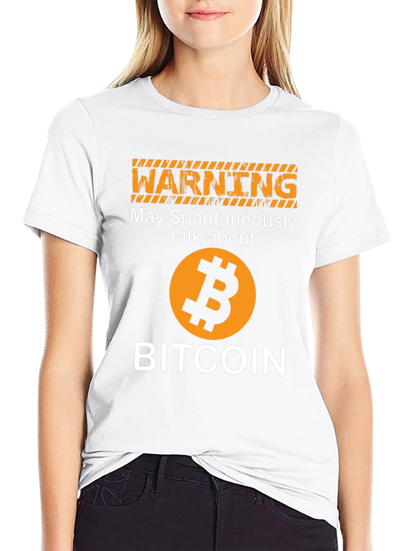 Bitcoin Warning Graphic T-Shirt Crypto Enthusiast Tee
