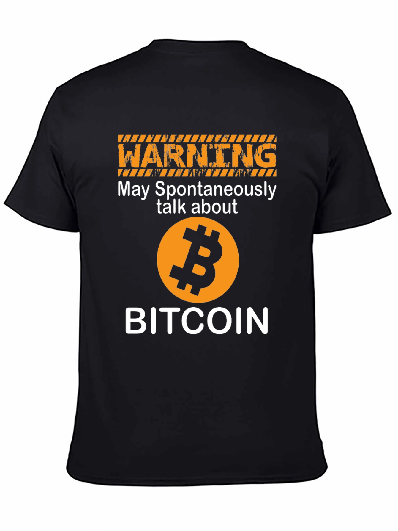 Bitcoin Warning Graphic T-Shirt Crypto Enthusiast Tee
