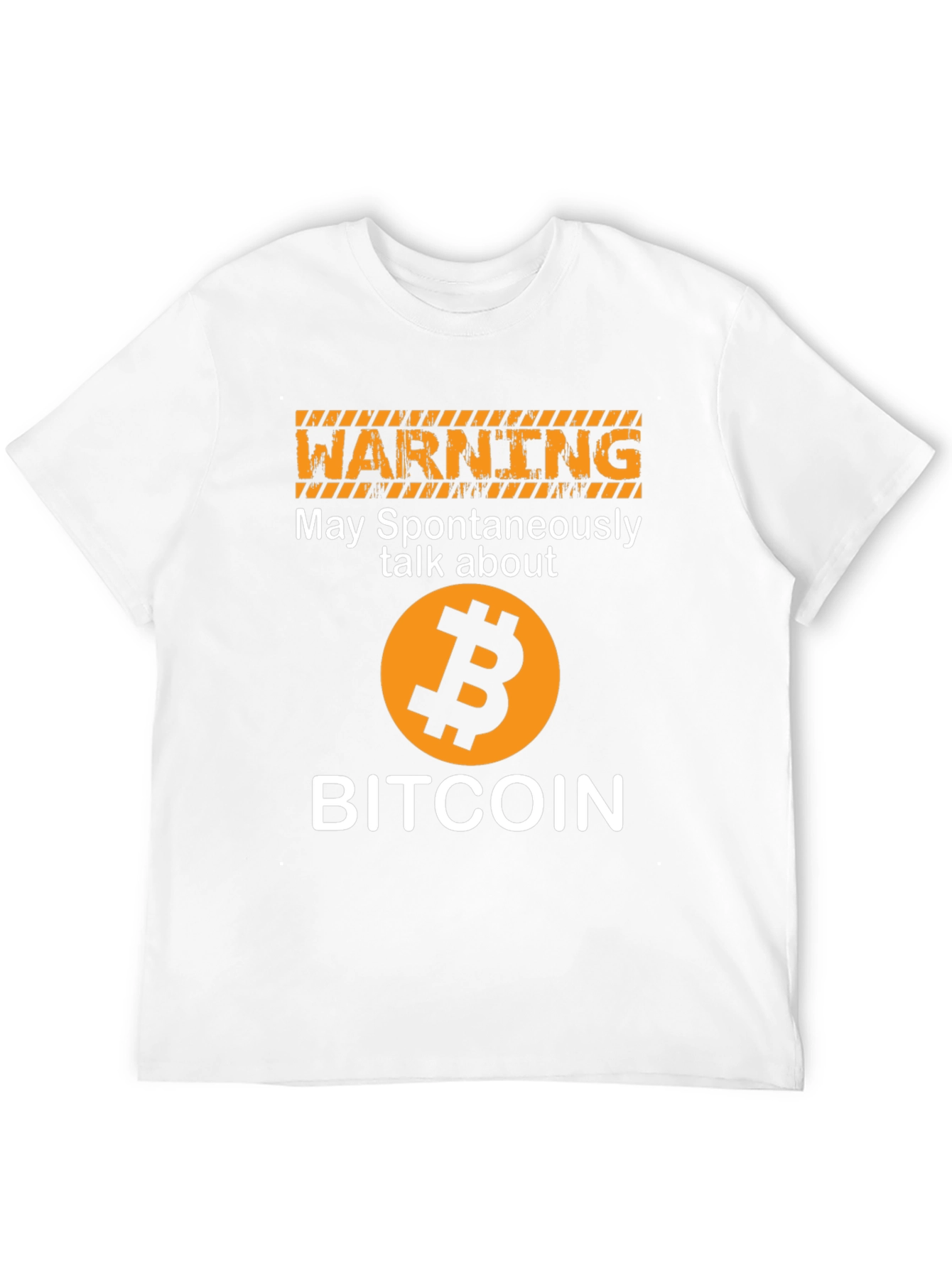 Bitcoin Warning Graphic T-Shirt Crypto Enthusiast Tee