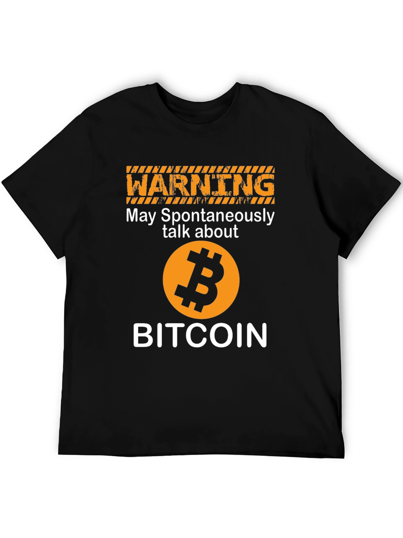 Bitcoin Warning Graphic T-Shirt Crypto Enthusiast Tee