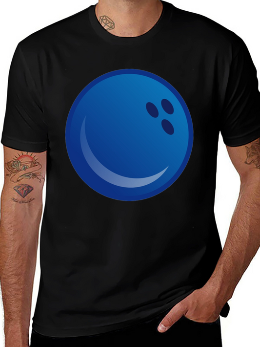 Blue Bowling Ball Graphic Tee - Strike Style!