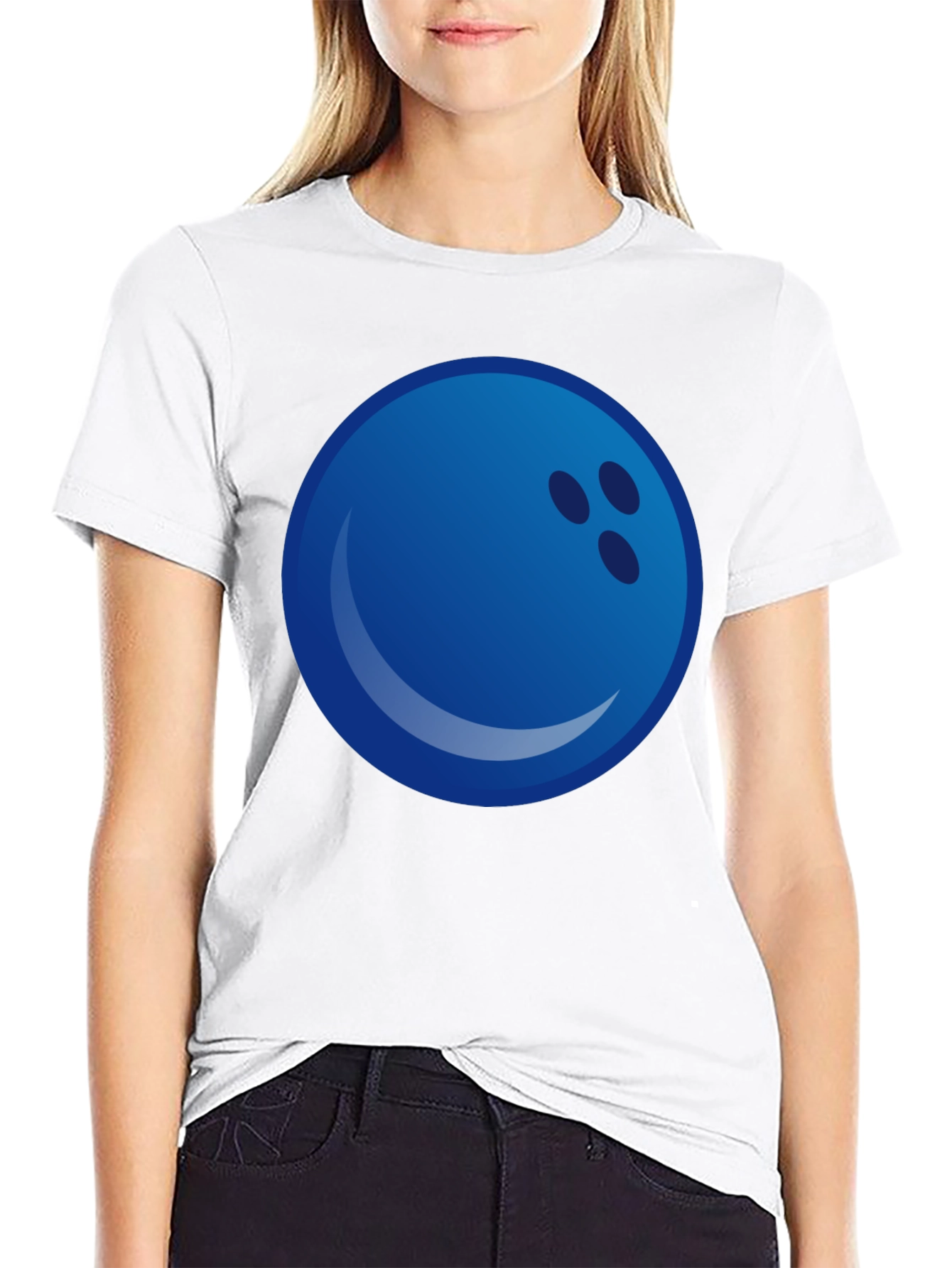 Blue Bowling Ball Graphic Tee - Strike Style!