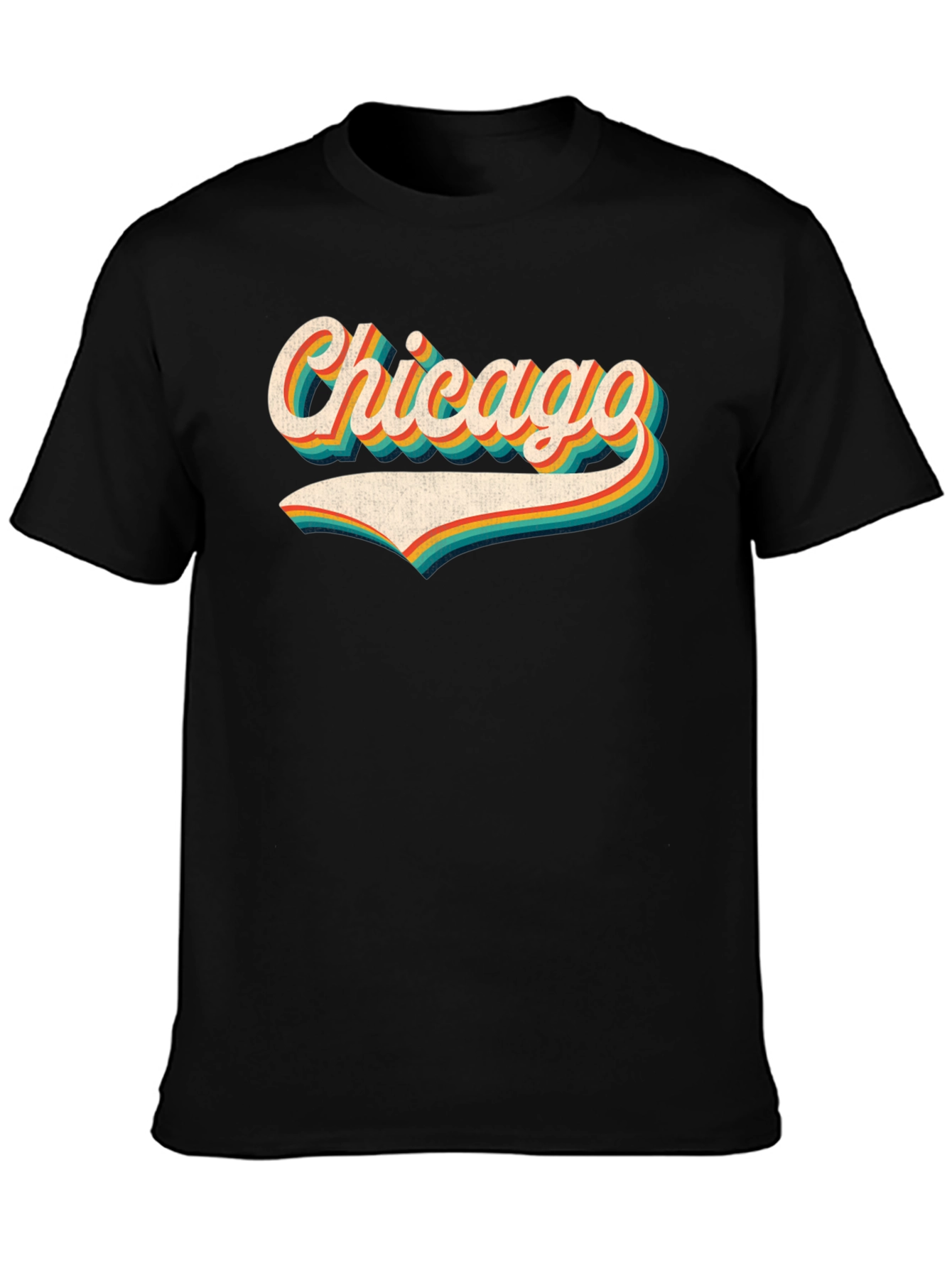Retro Chicago Graphic Tee - Black T-Shirt