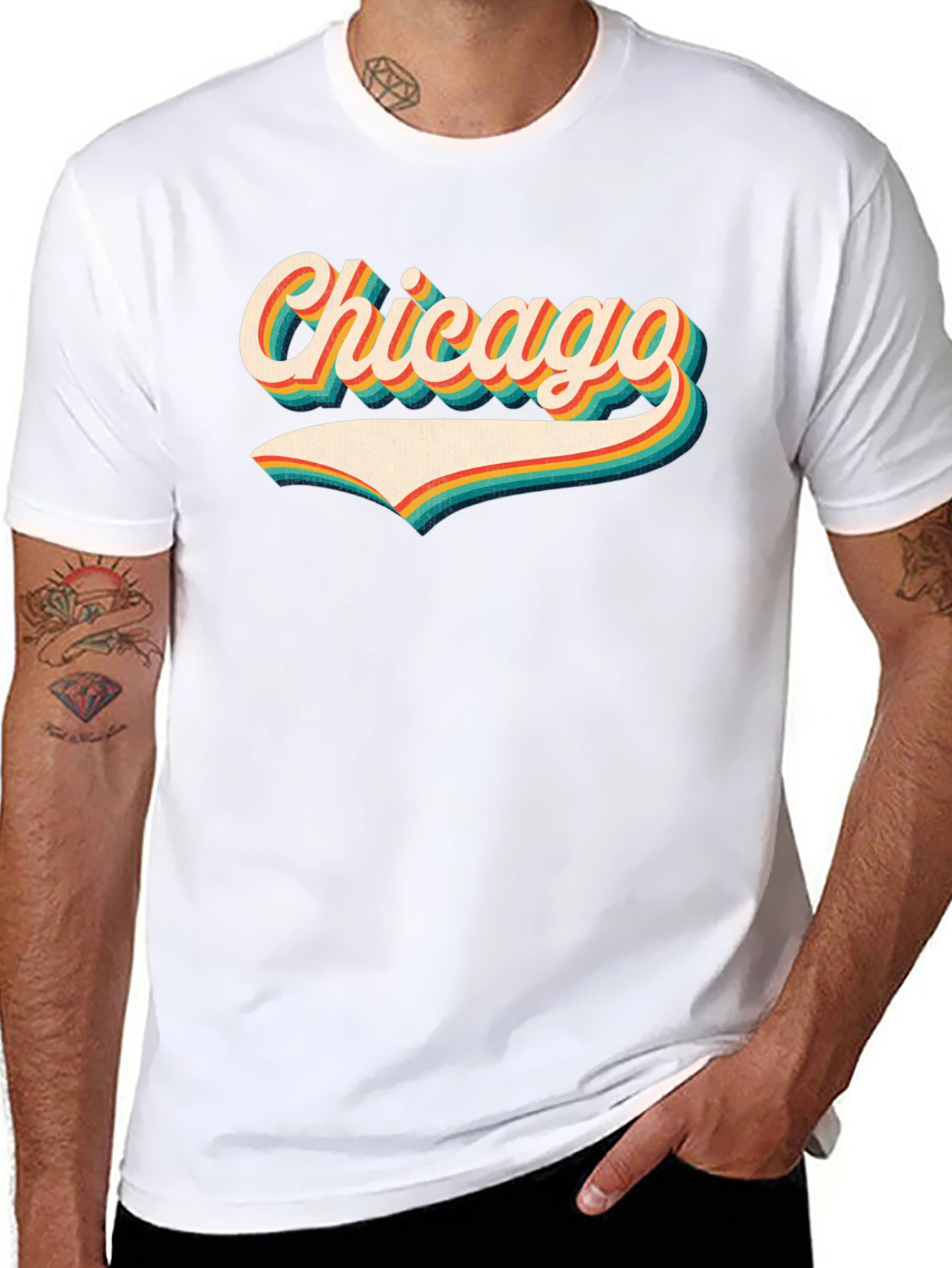 Retro Chicago Graphic Tee - Black T-Shirt
