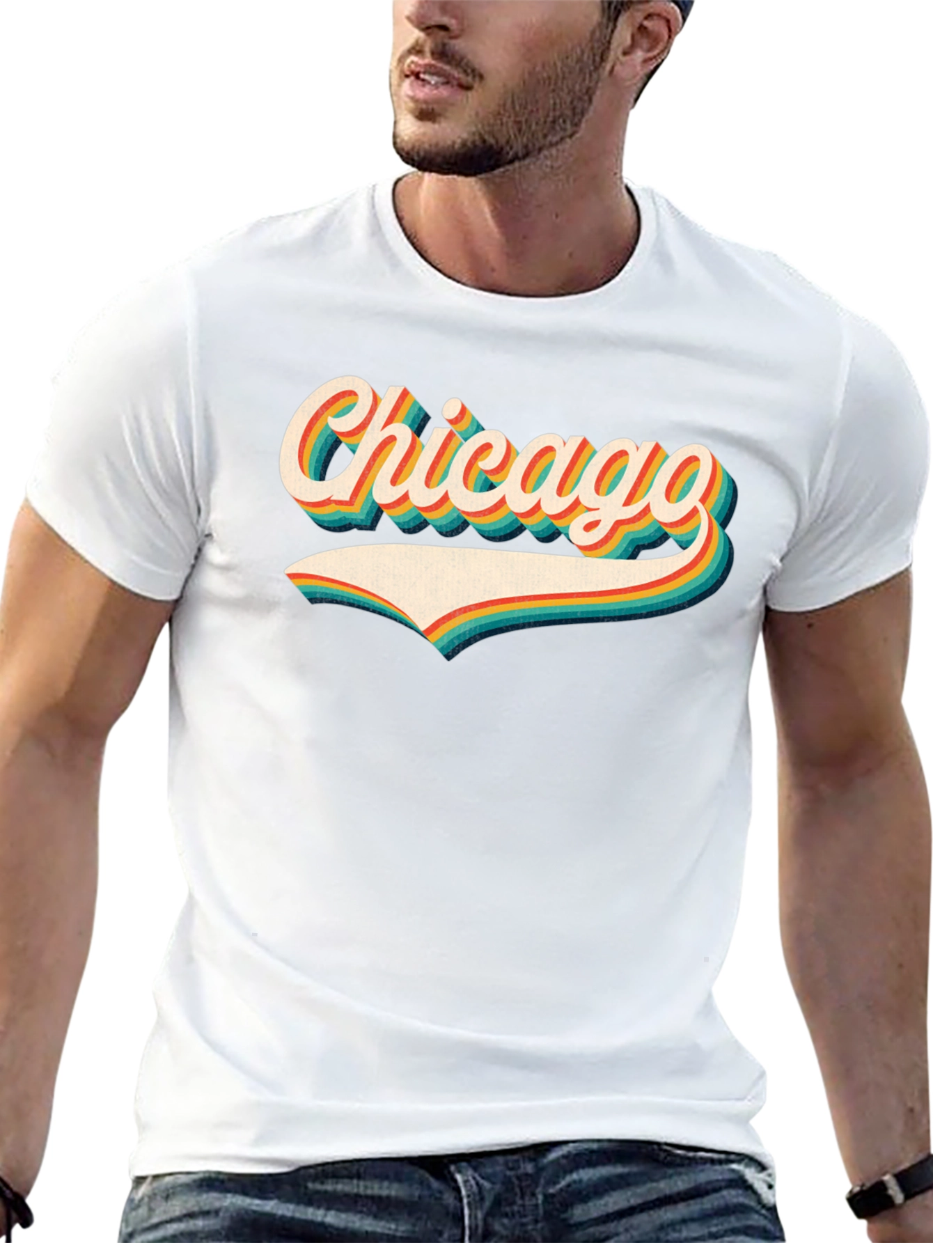 Retro Chicago Graphic Tee - Black T-Shirt