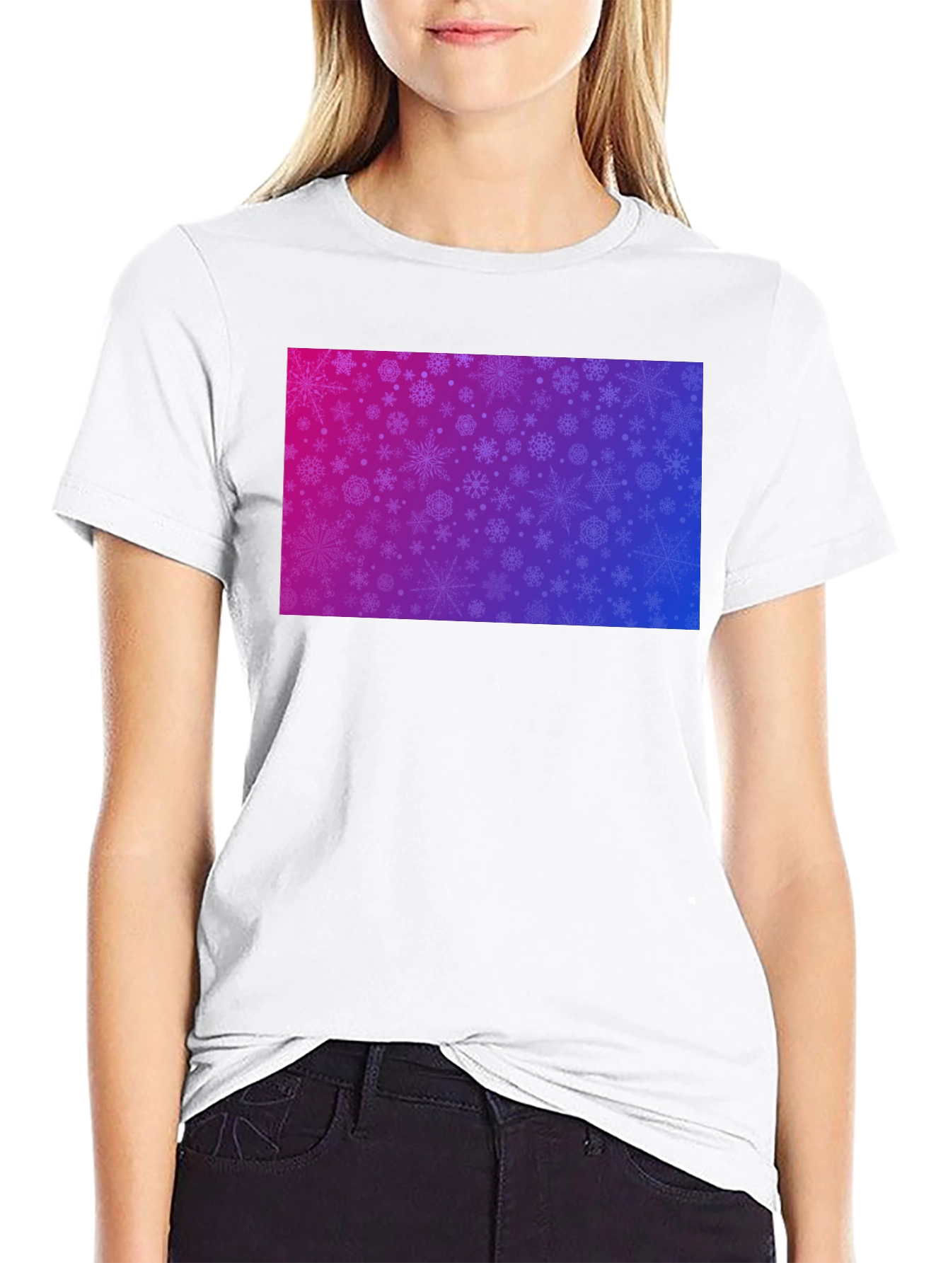 Snowflake Gradient Tee - Stylish Winter Apparel