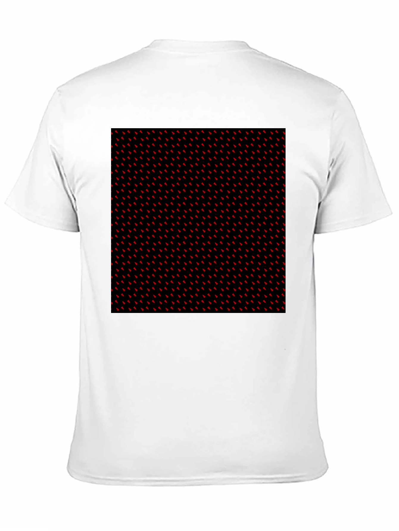 Red Accent Patterned Black Tee