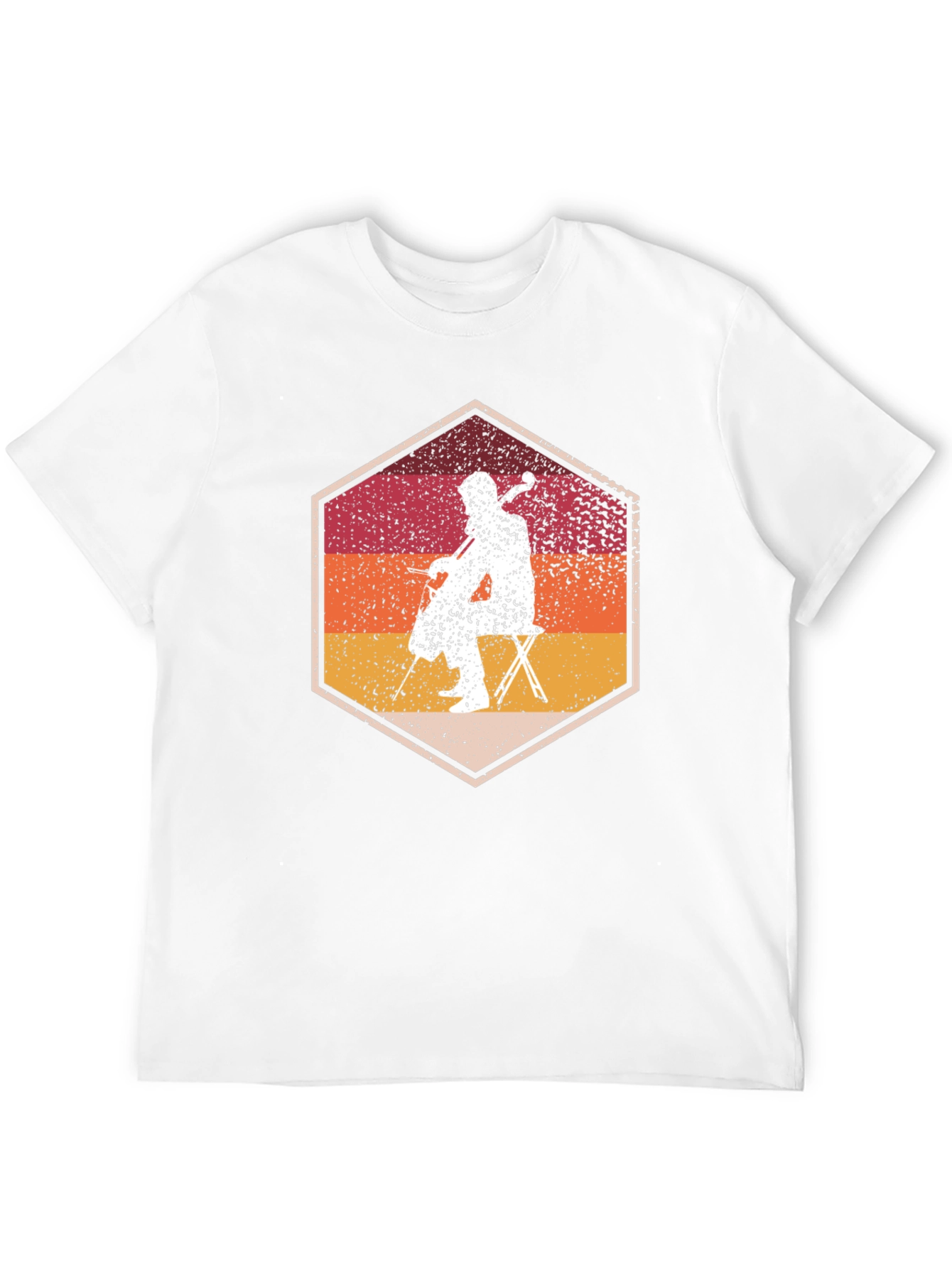 Cello Player Graphic Tee - Retro Style