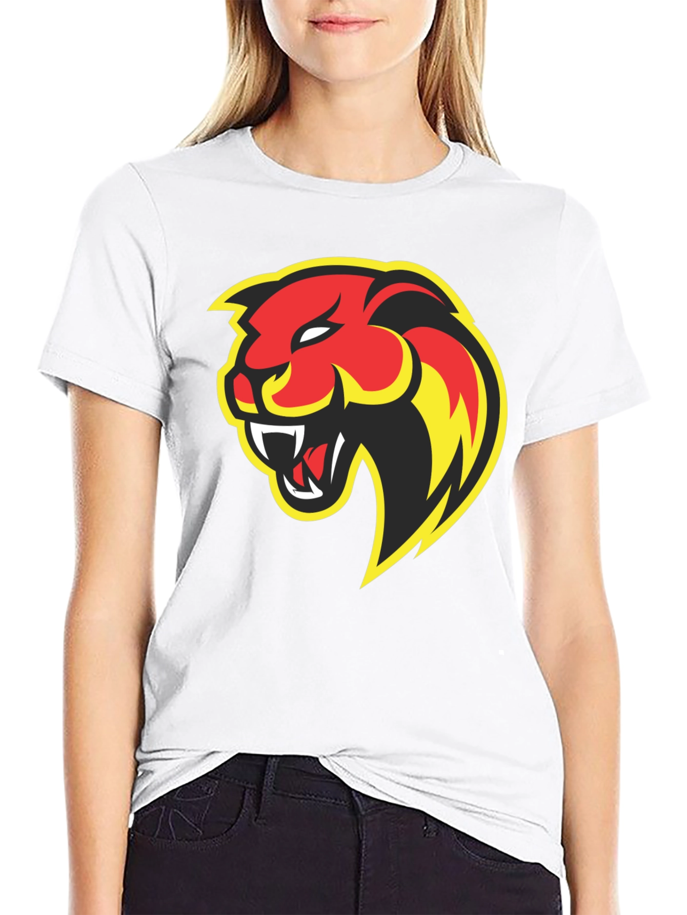Bold Panther Graphic Tee - Black Cotton T-Shirt