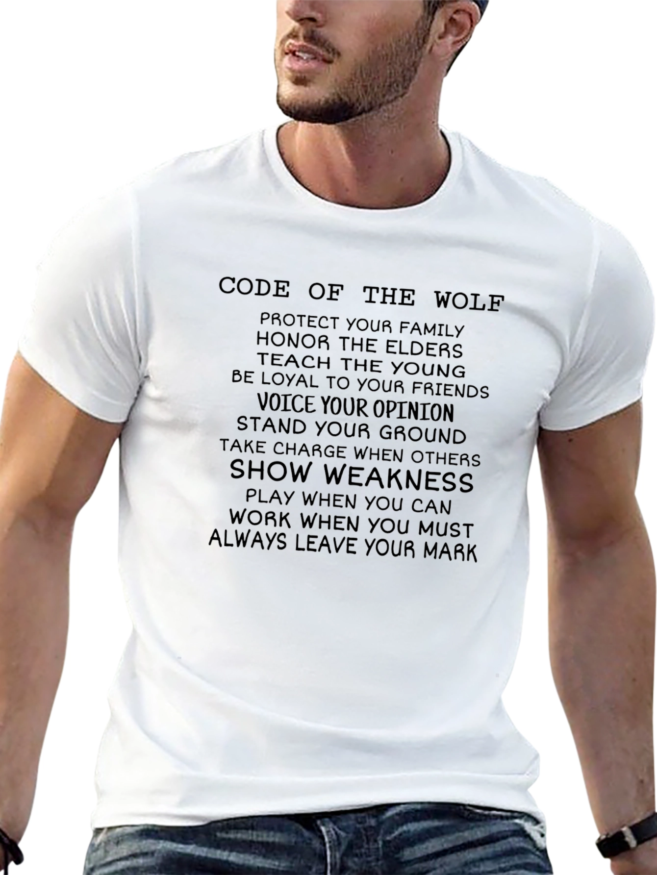 Code of the Wolf Graphic Tee - Black