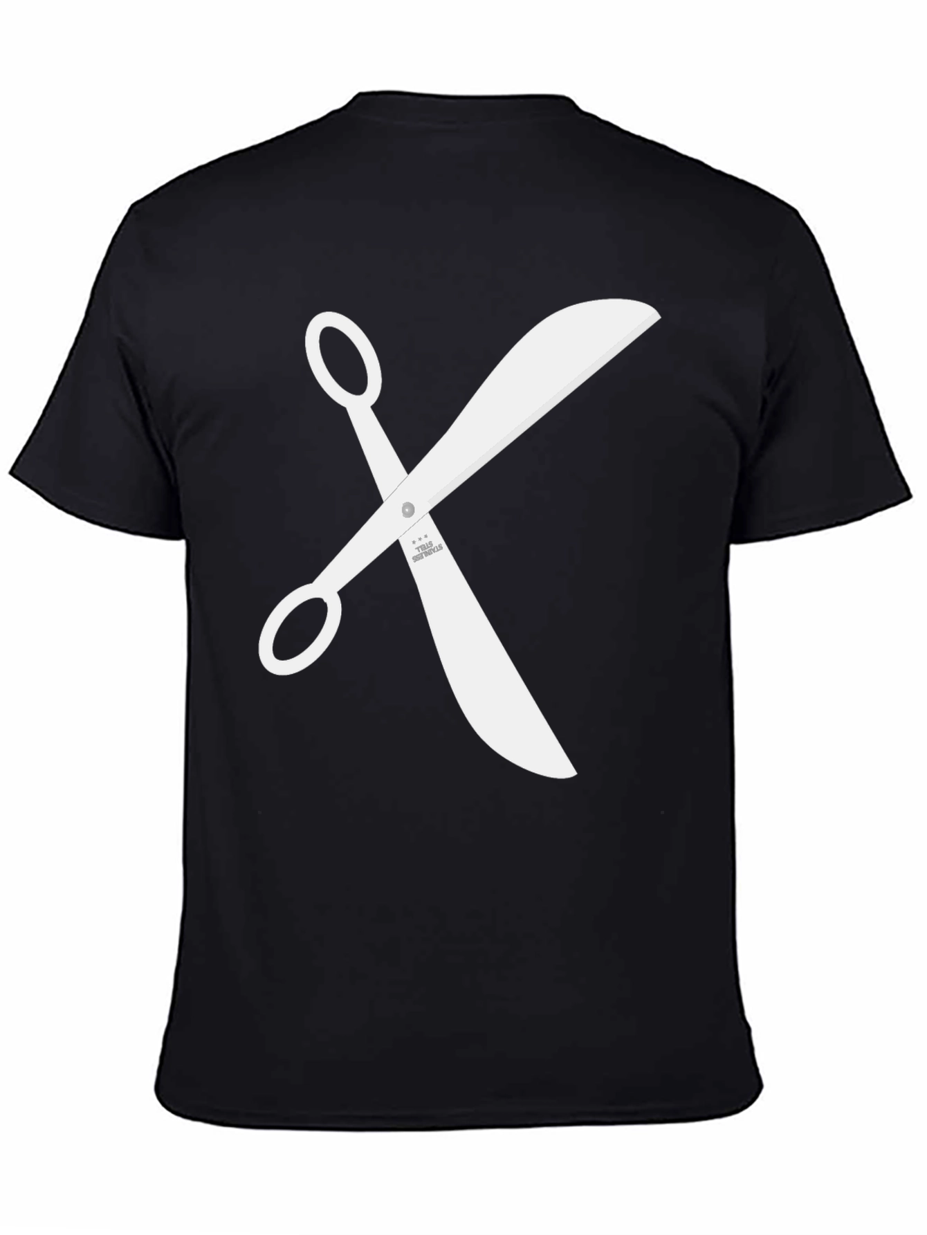 Scissors Graphic Tee - Black Casual T-Shirt