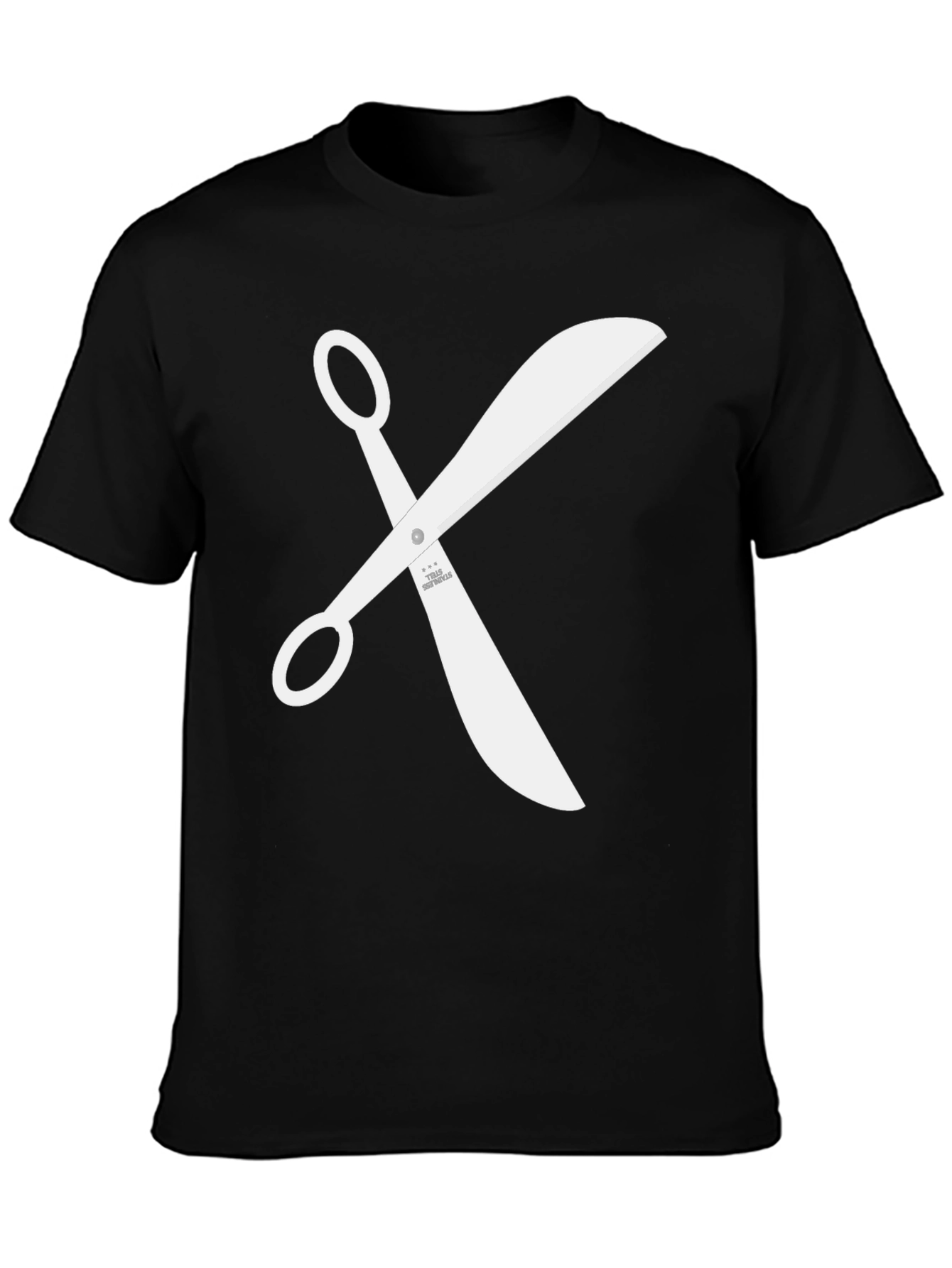 Scissors Graphic Tee - Black Casual T-Shirt
