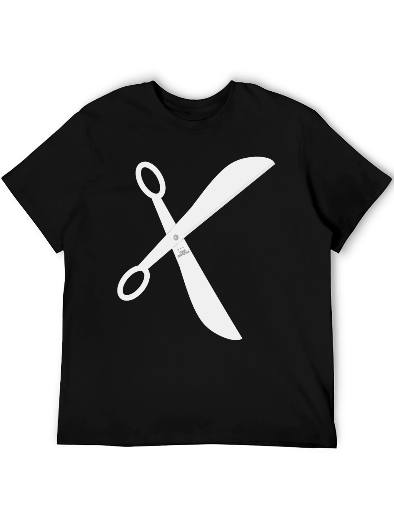Scissors Graphic Tee - Black Casual T-Shirt