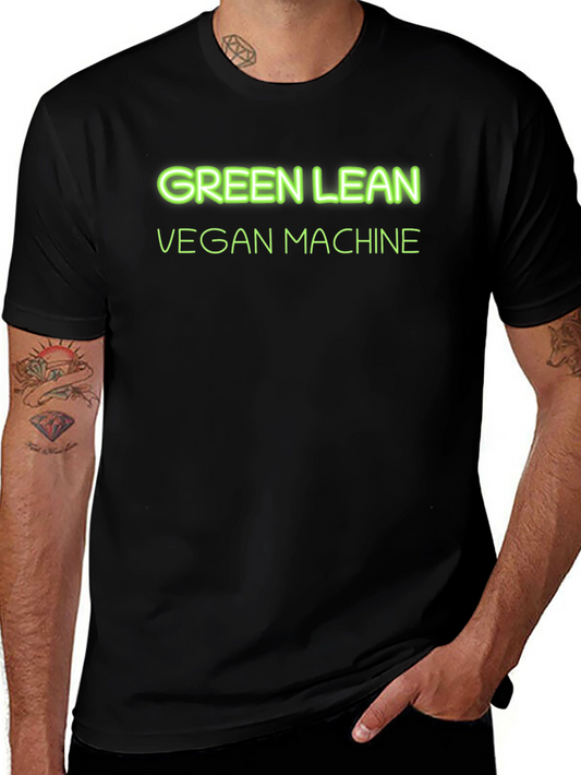 Green Lean Vegan Machine Black T-Shirt