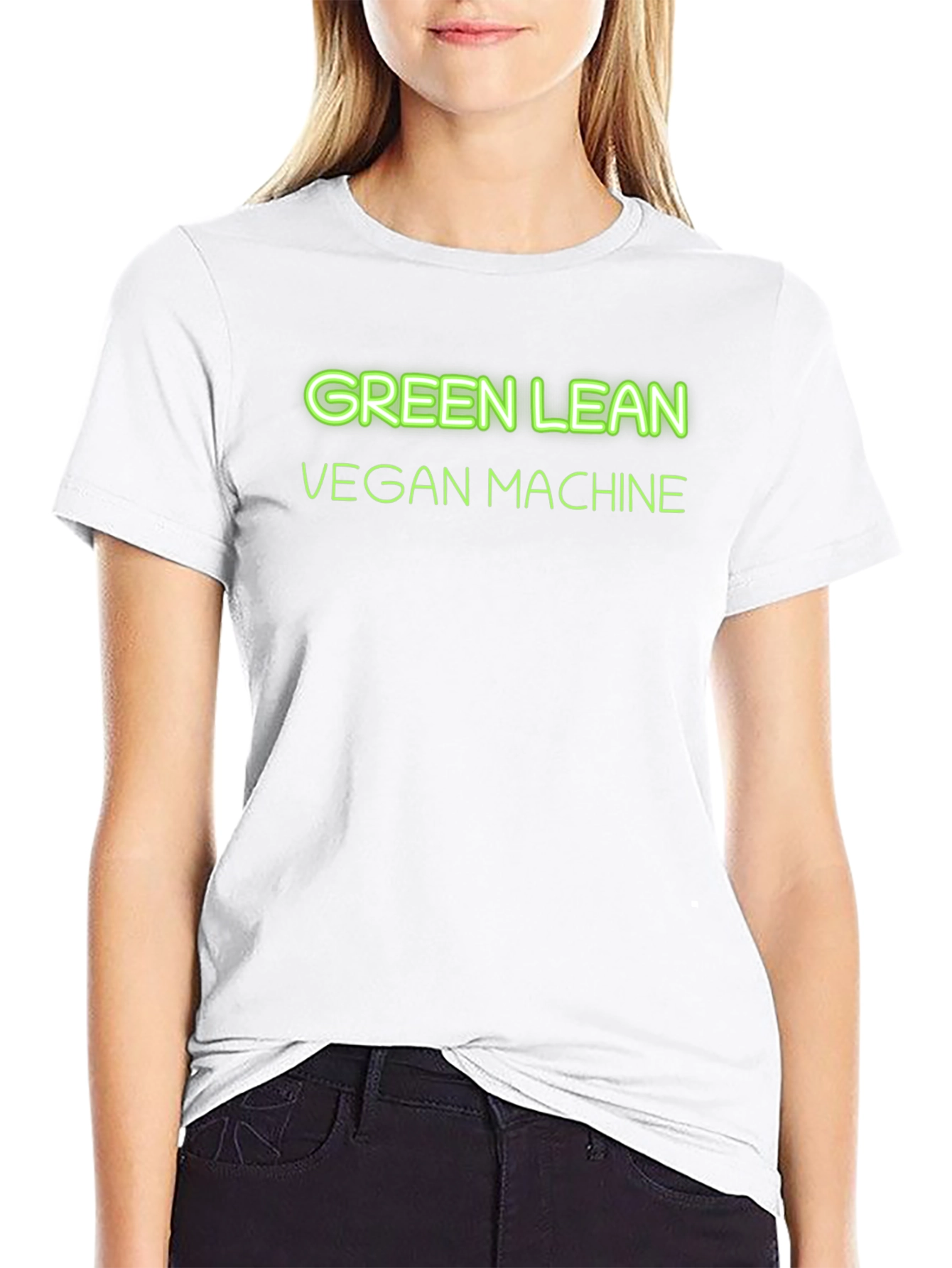 Green Lean Vegan Machine Black T-Shirt