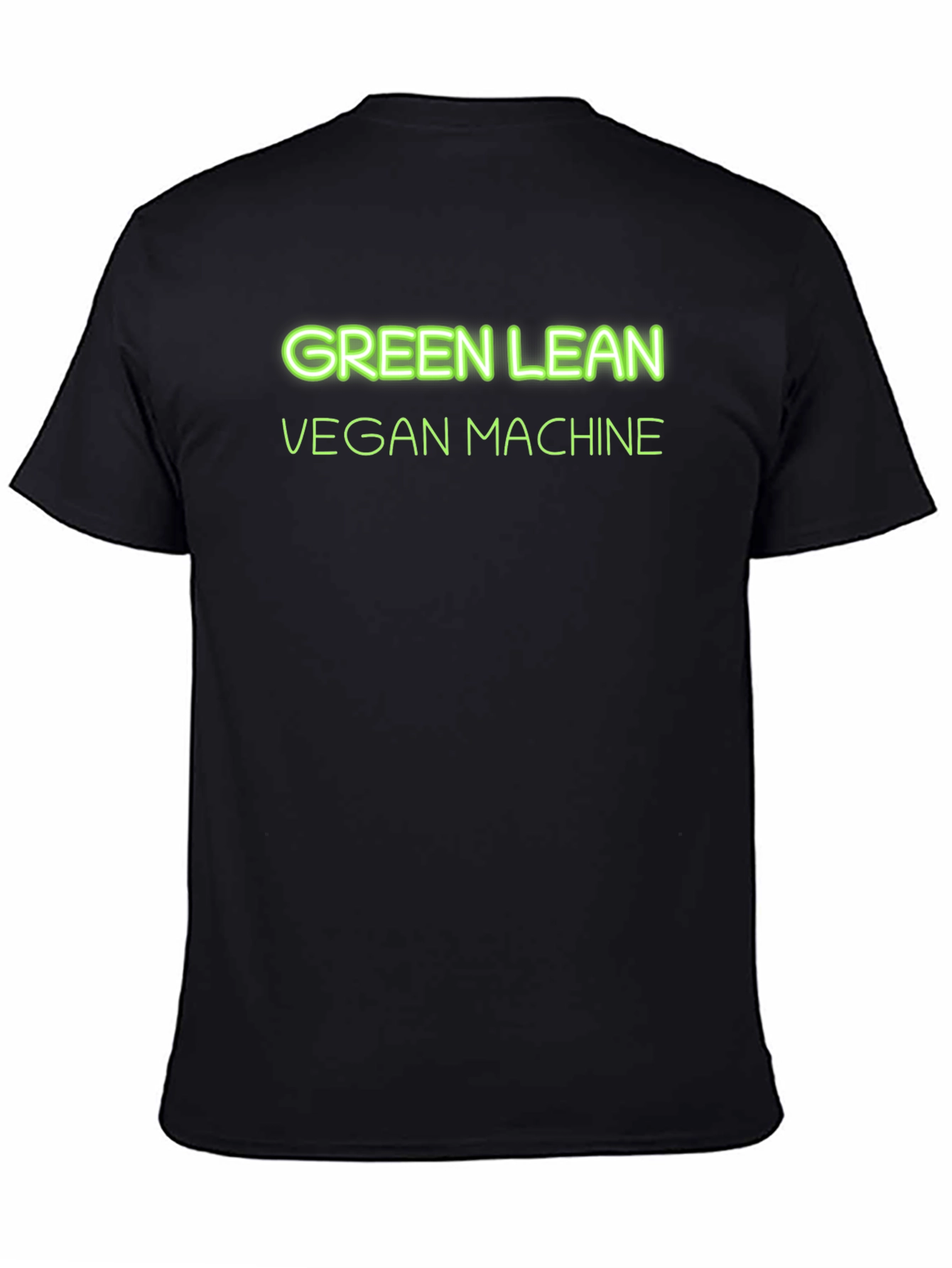 Green Lean Vegan Machine Black T-Shirt