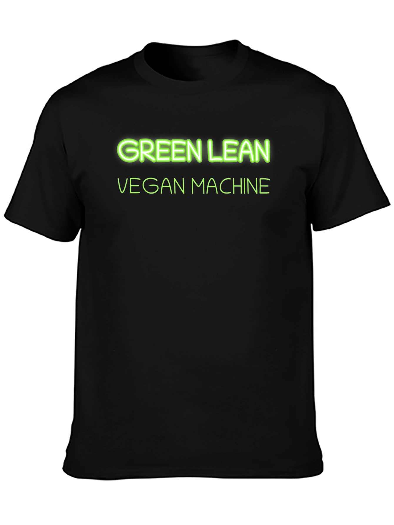 Green Lean Vegan Machine Black T-Shirt