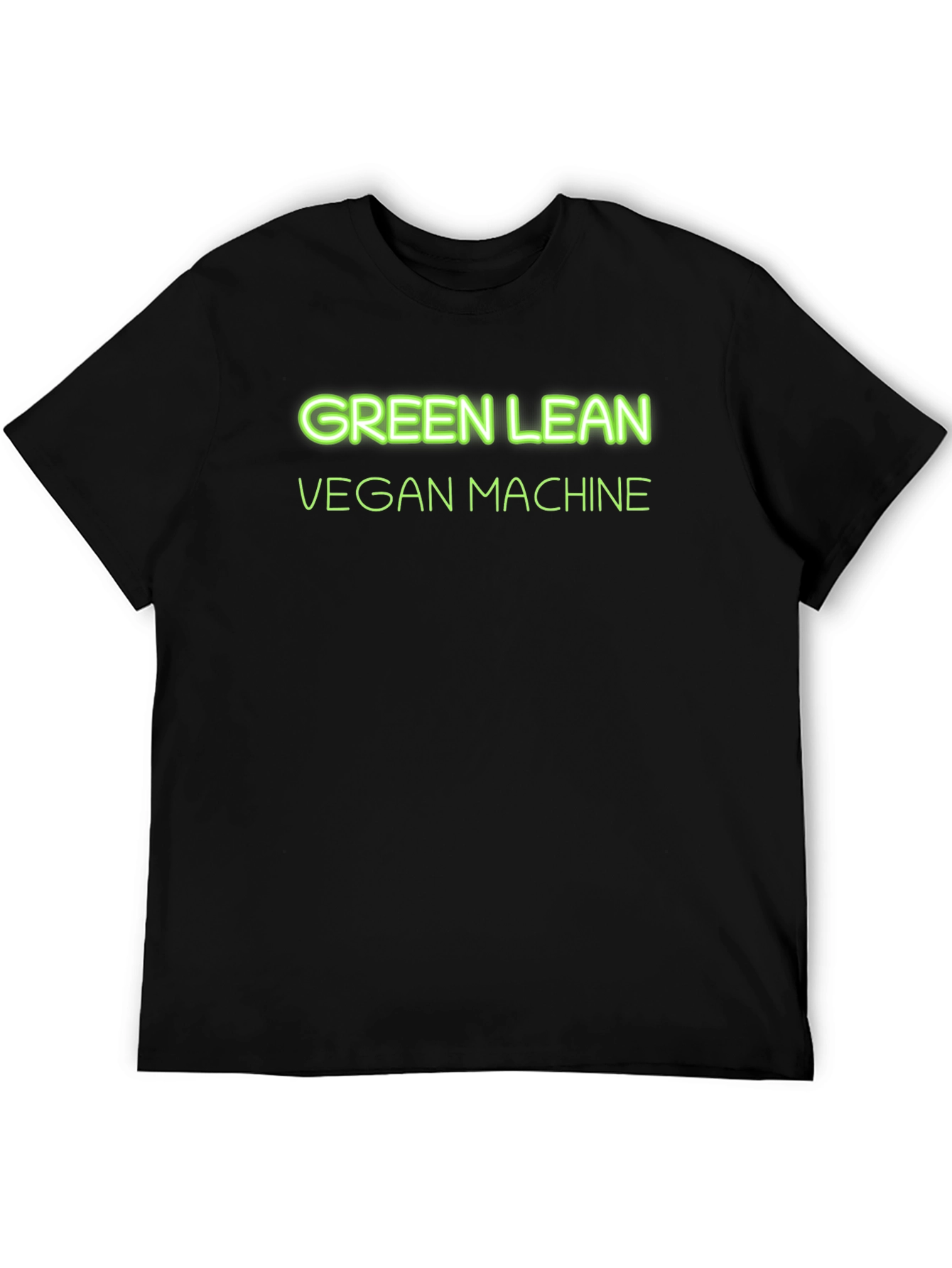 Green Lean Vegan Machine Black T-Shirt