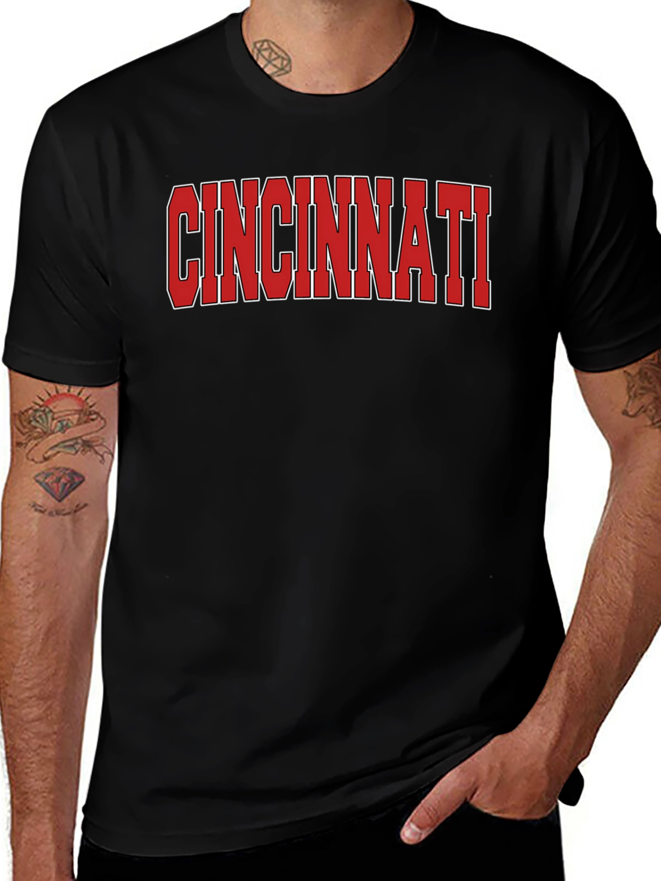 Cincinnati Red Text Graphic Tee Shirt