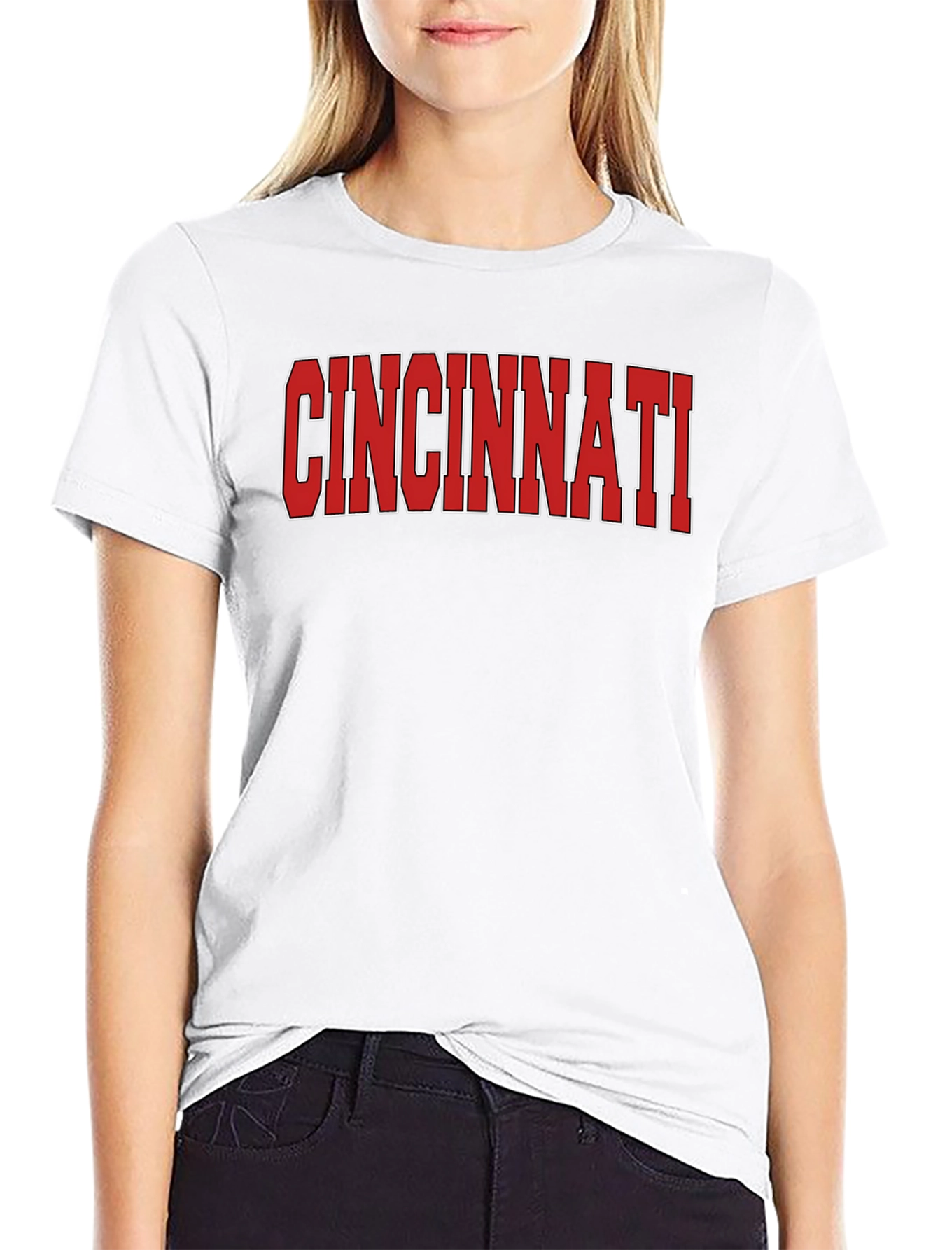 Cincinnati Red Text Graphic Tee Shirt