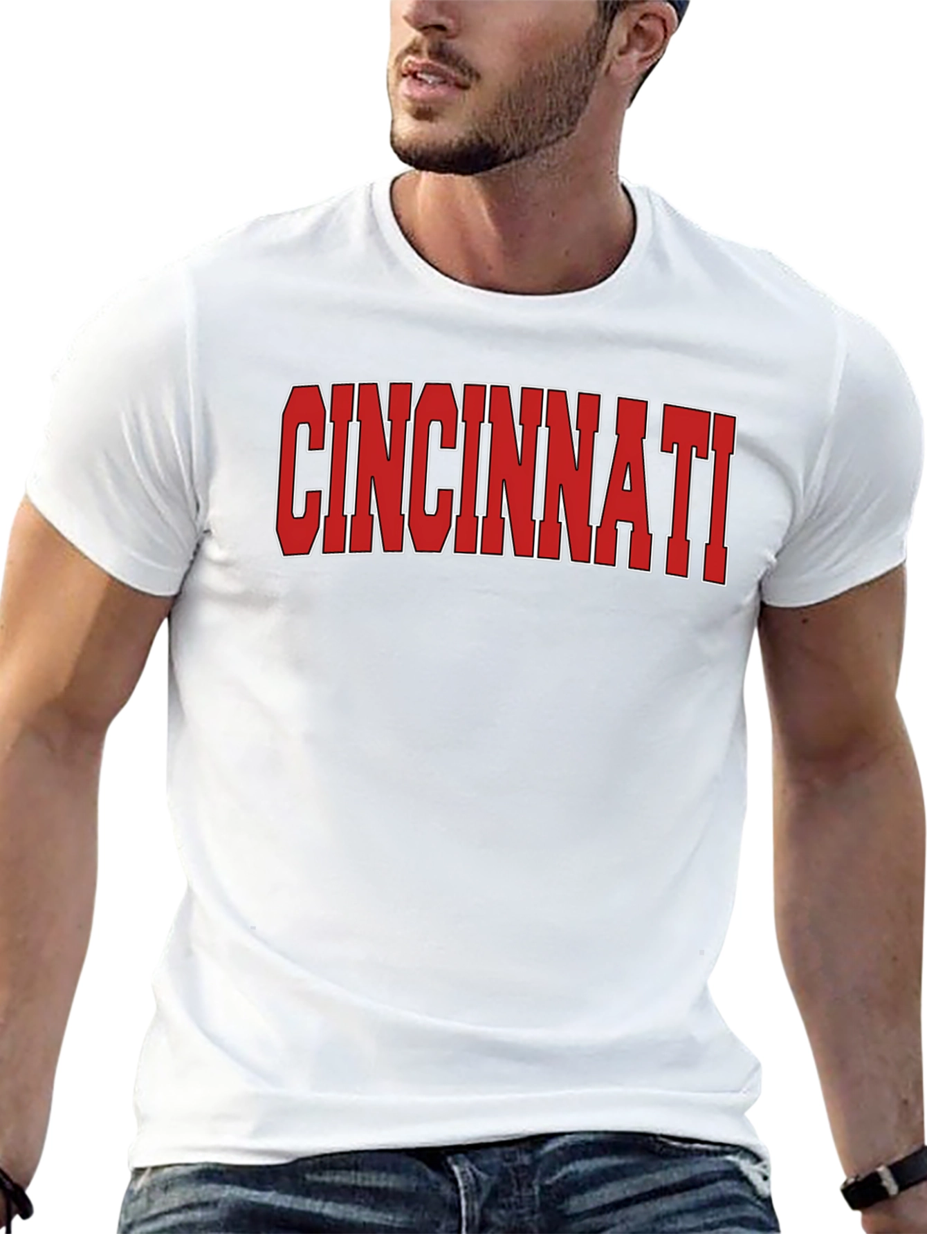 Cincinnati Red Text Graphic Tee Shirt