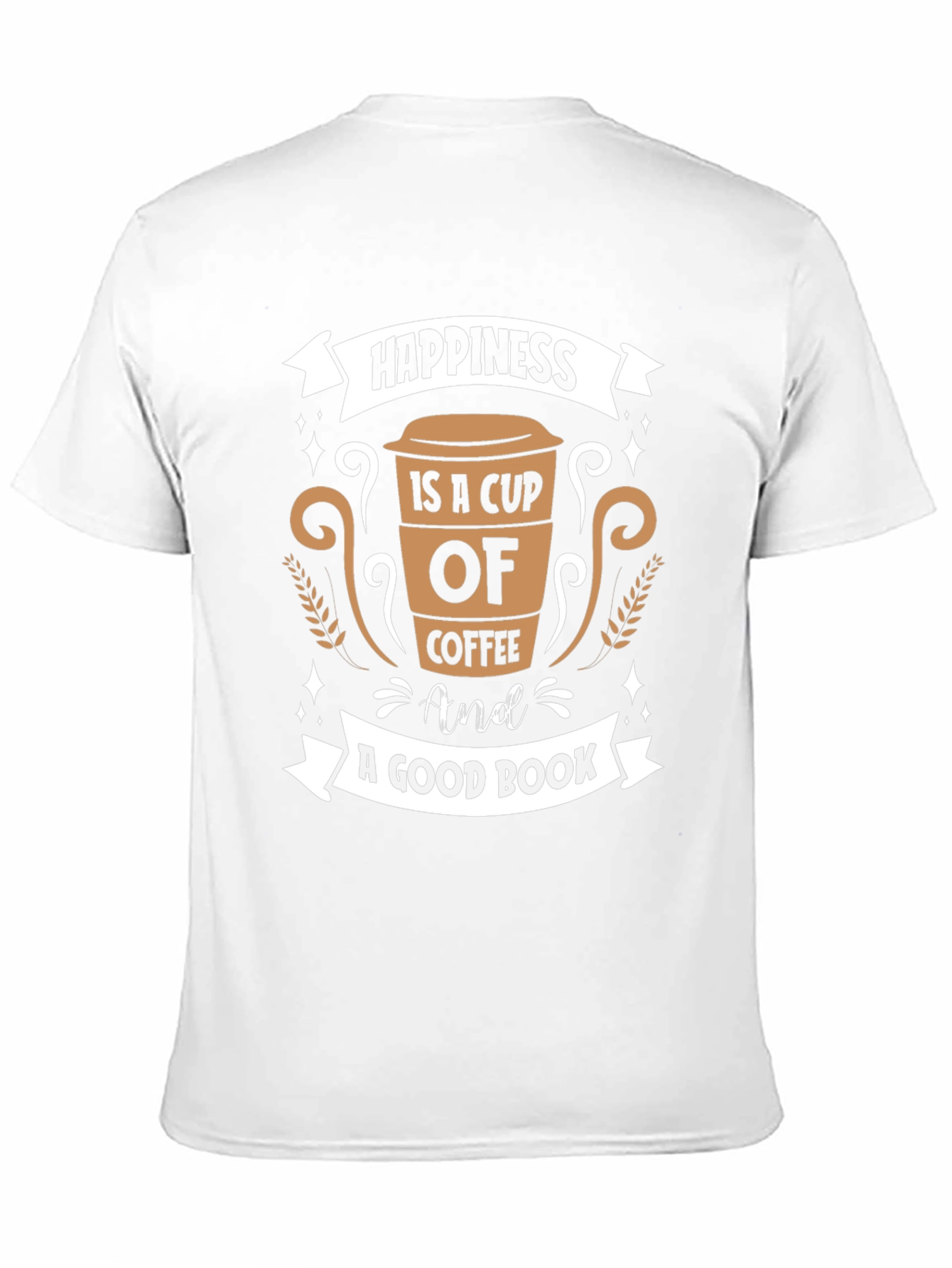 Coffee and Book Lovers T-Shirt - Happiness Design