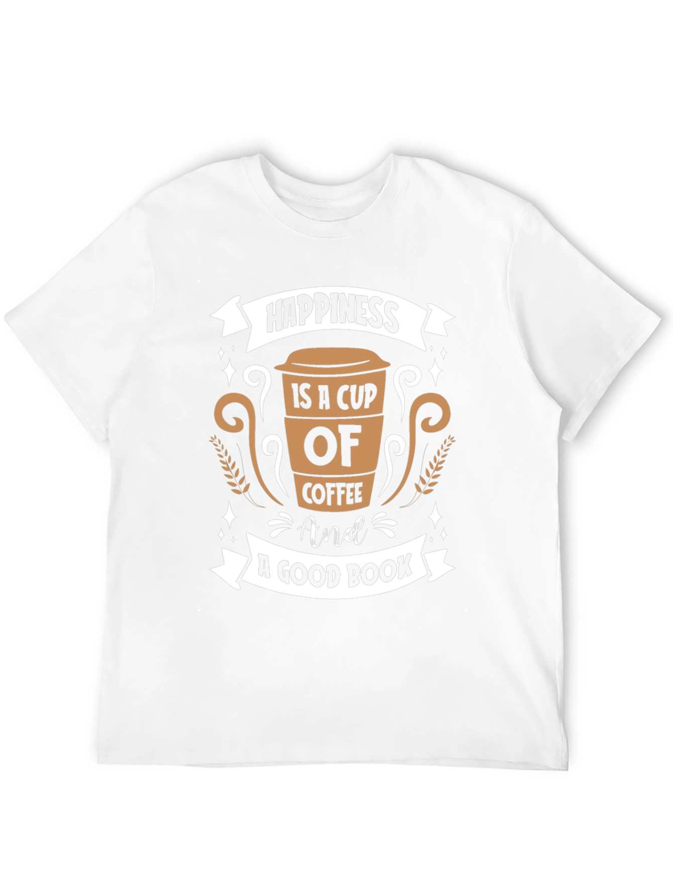 Coffee and Book Lovers T-Shirt - Happiness Design