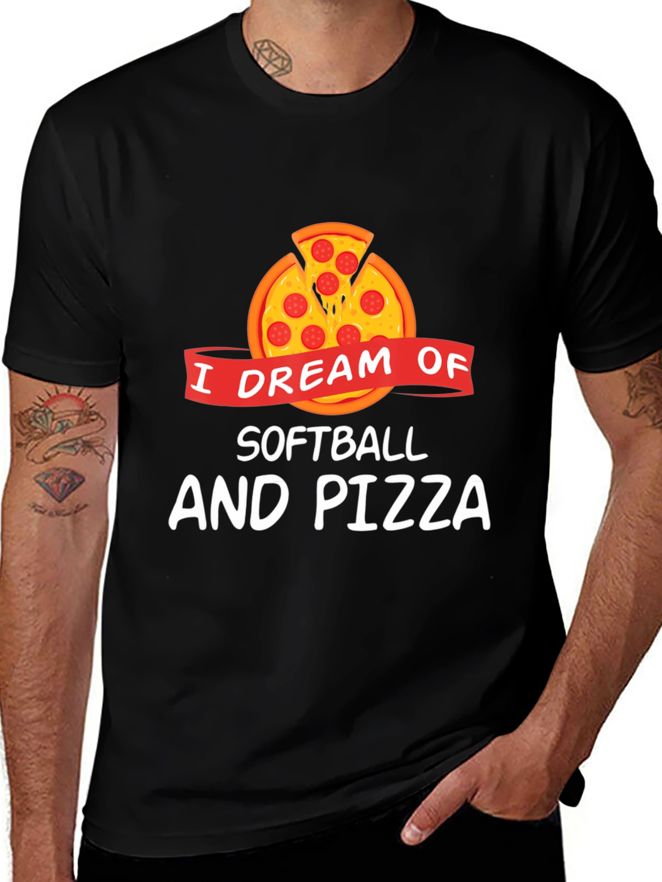 Softball & Pizza Dream T-Shirt - Funny Graphic Tee