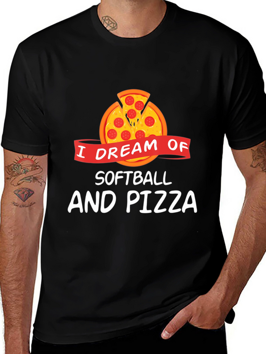 Softball & Pizza Dream T-Shirt - Funny Graphic Tee