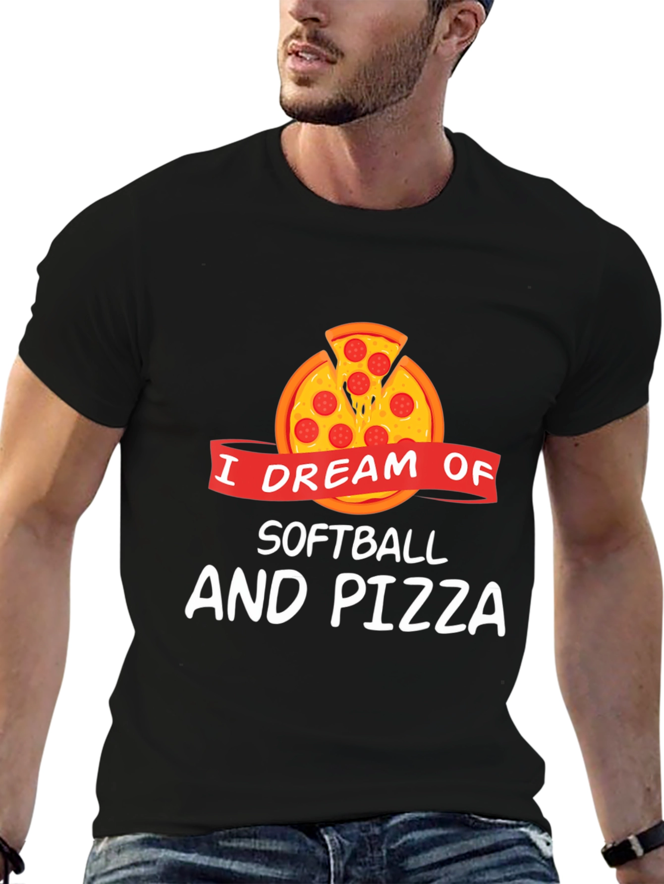 Softball & Pizza Dream T-Shirt - Funny Graphic Tee