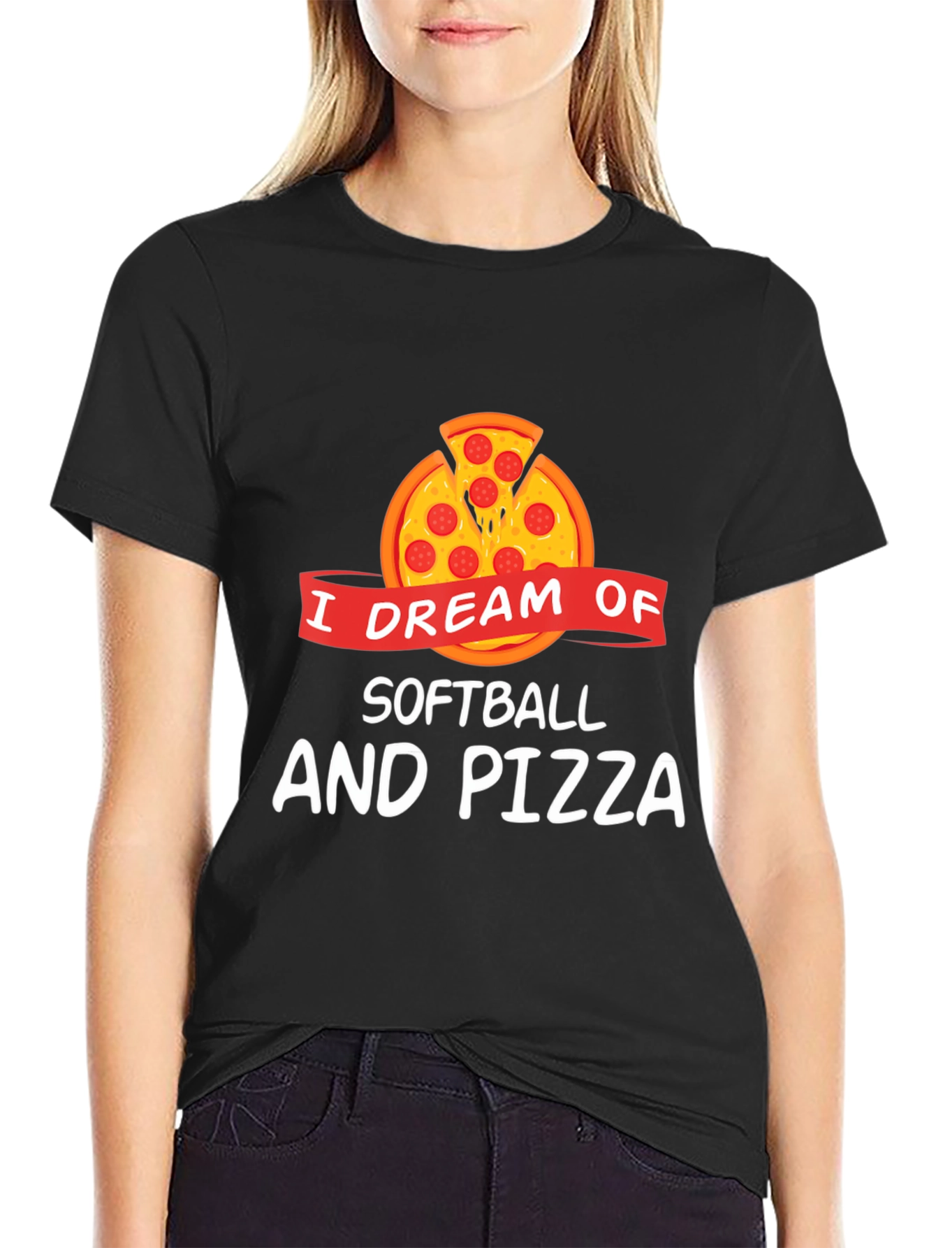 Softball & Pizza Dream T-Shirt - Funny Graphic Tee
