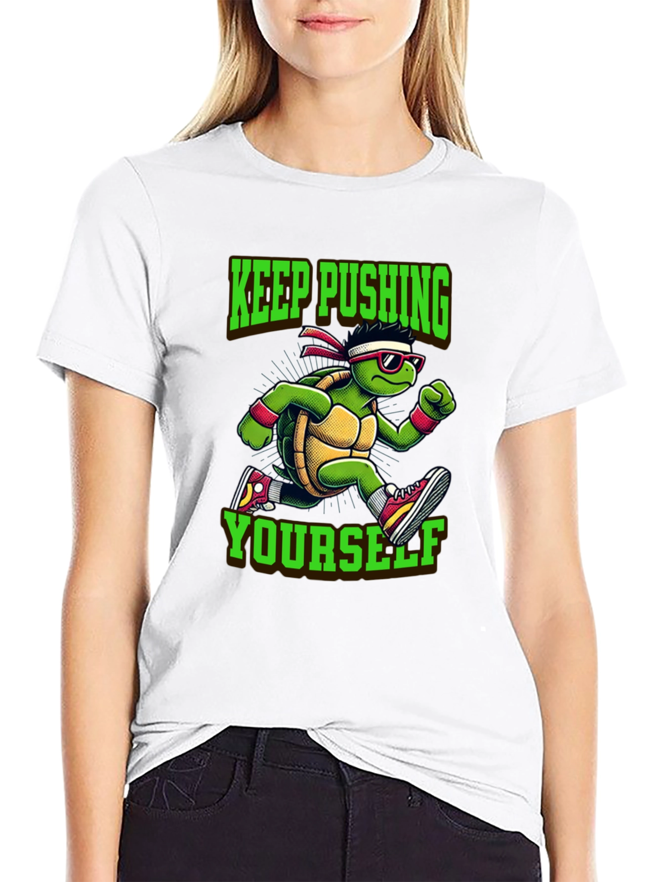Keep Pushing Turtle Graphic Tee