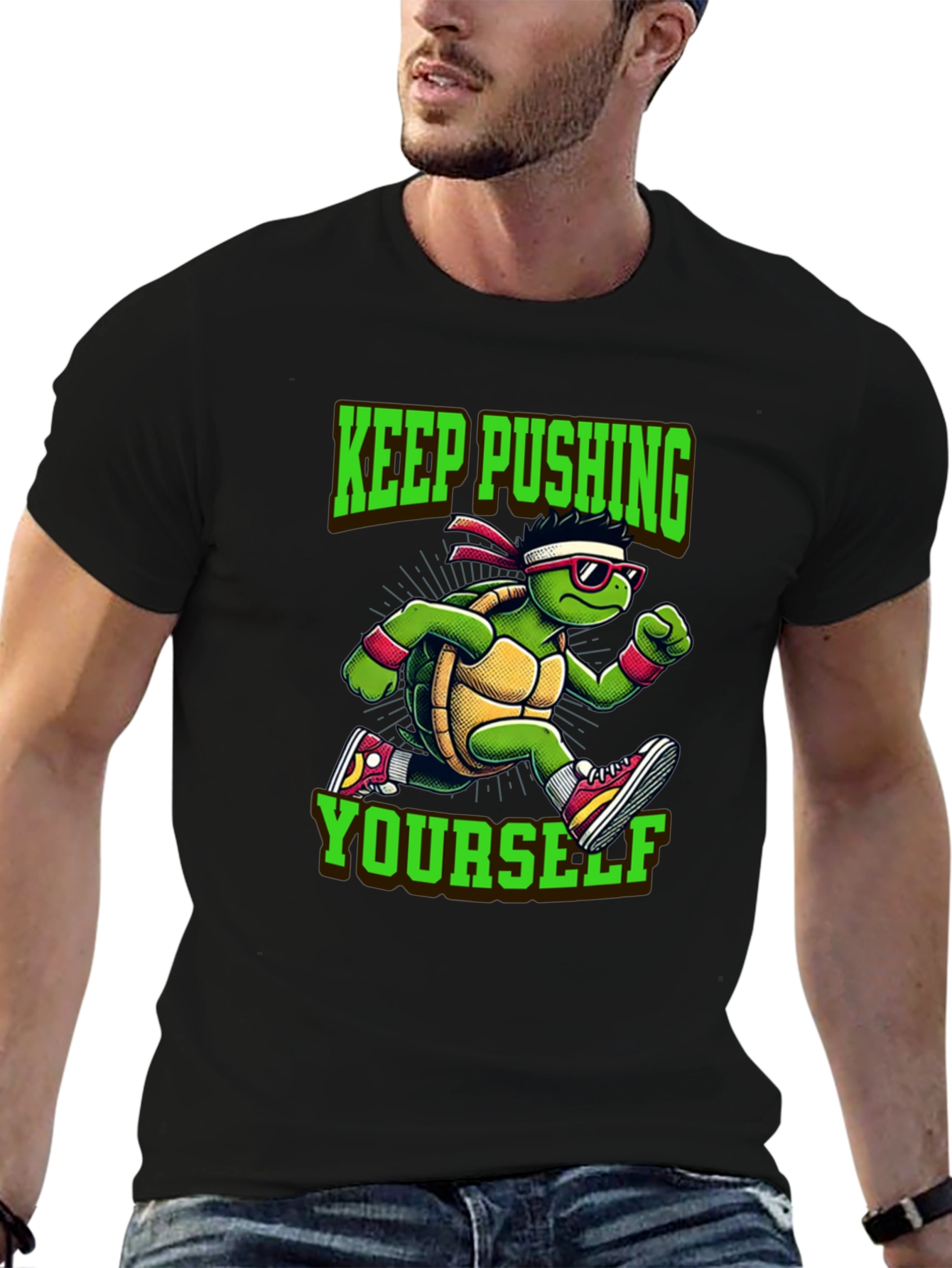Keep Pushing Turtle Graphic Tee