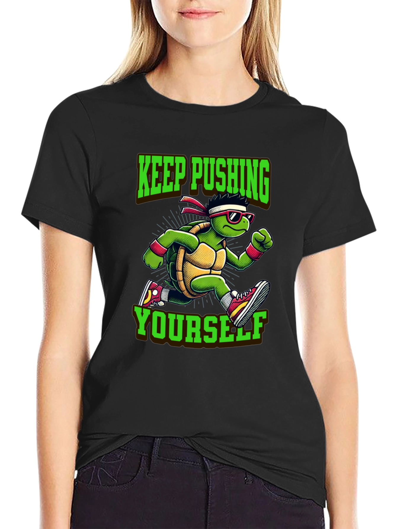 Keep Pushing Turtle Graphic Tee