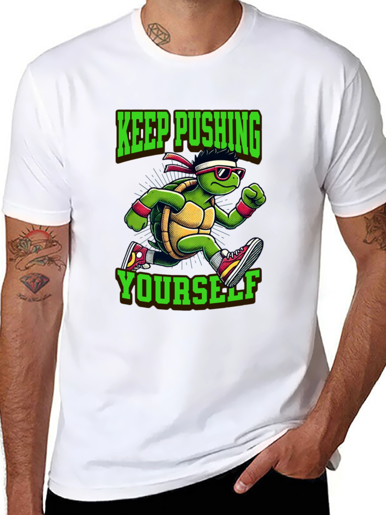 Keep Pushing Turtle Graphic Tee